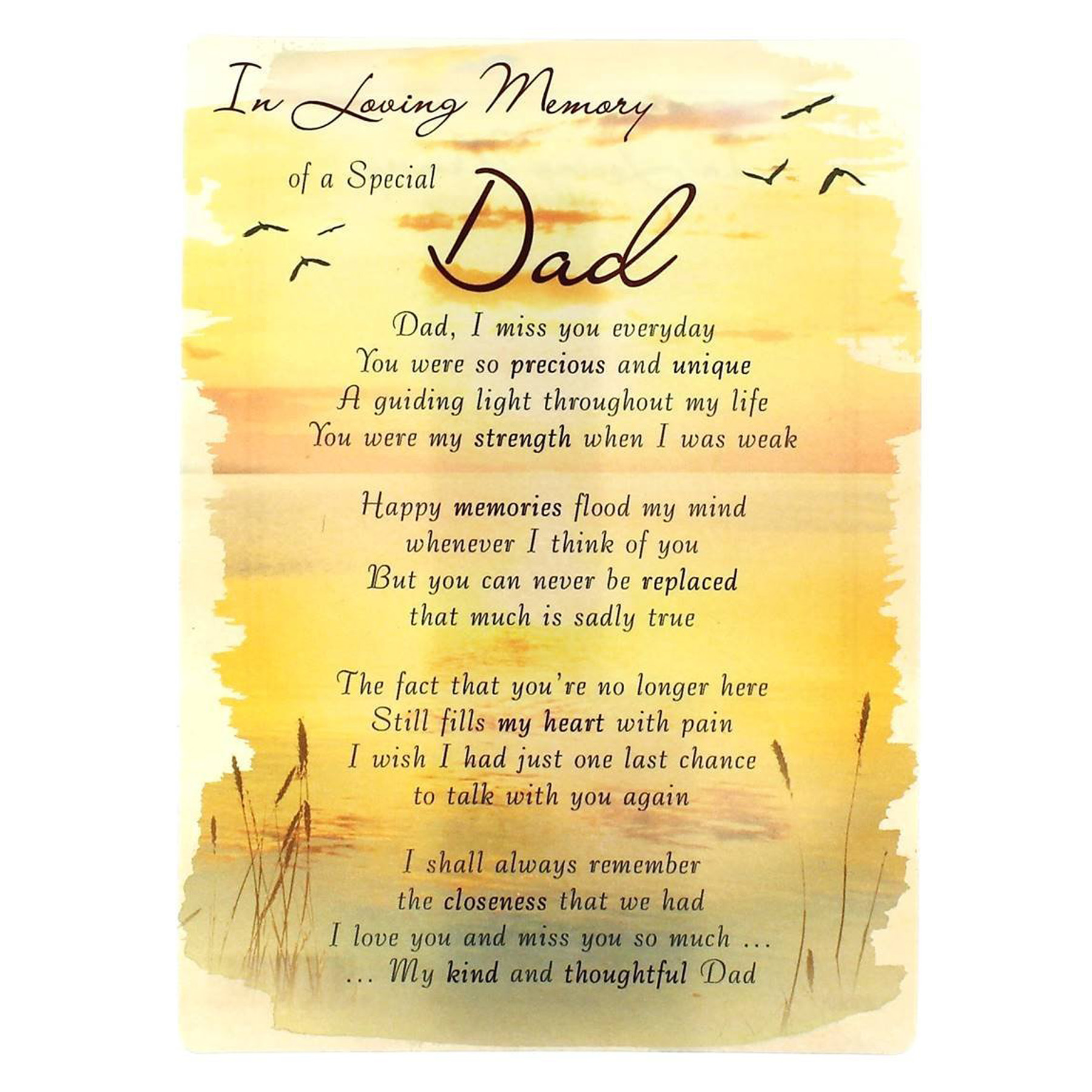 Graveside Memorial Card Weatherproof In Loving Memory Special Dad