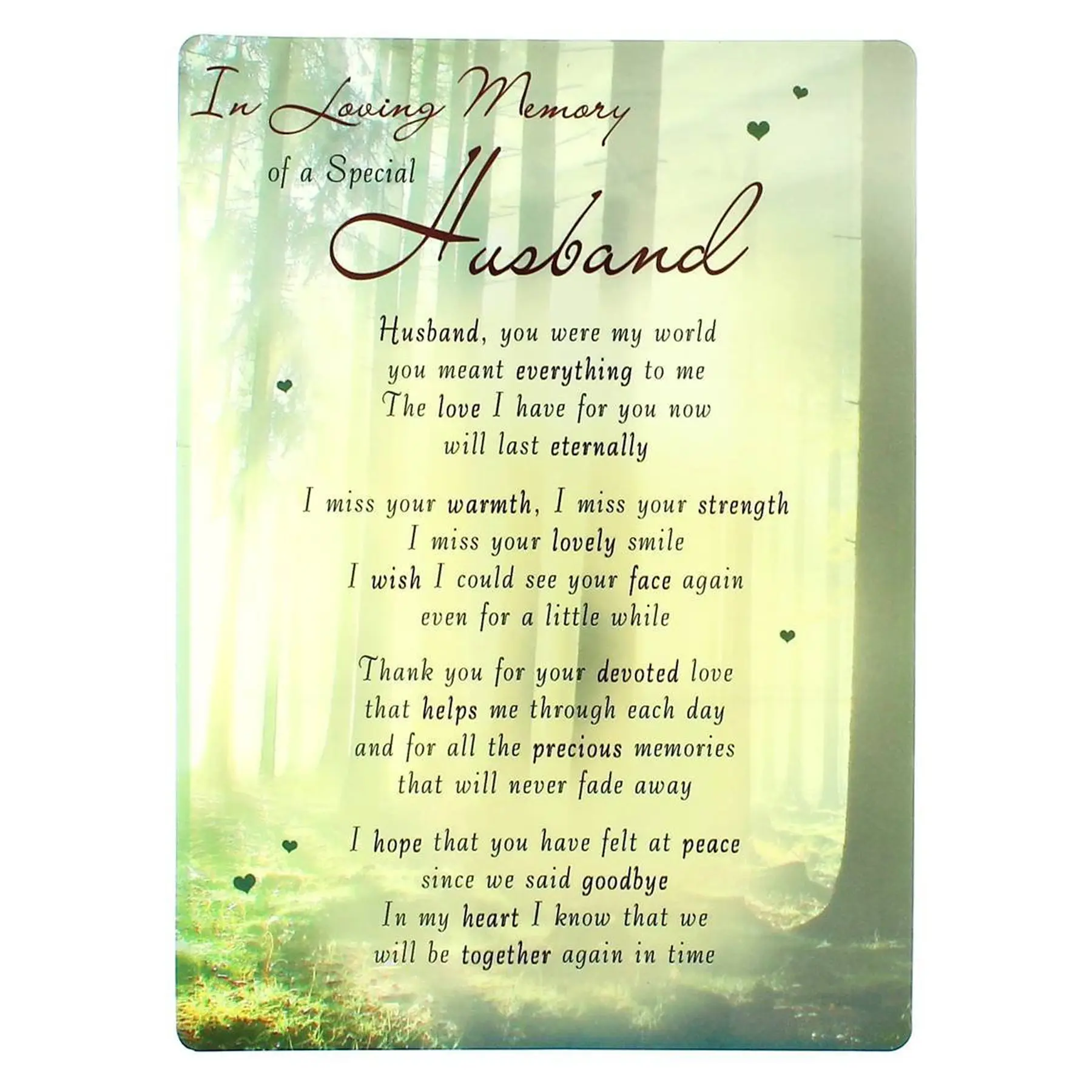 Graveside Memorial Card Weatherproof In Loving Memory Special Husband