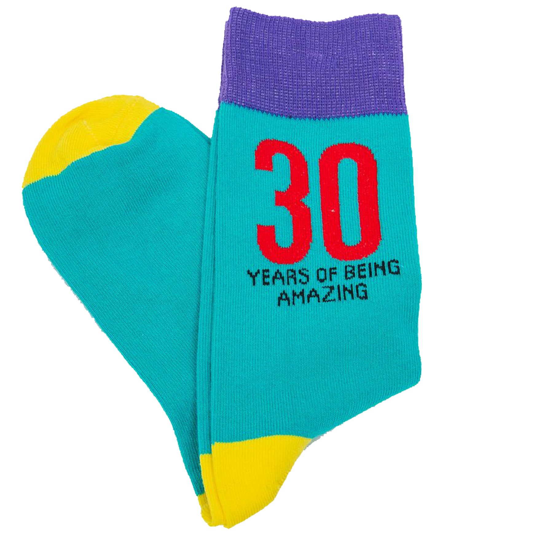 Men's Pair Colourful Socks Size 7-11 30th Birthday