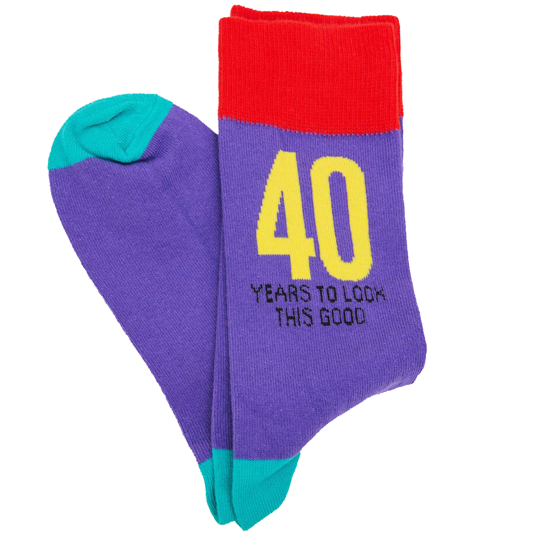 Men's Pair Colourful Socks Size 7-11 40th Birthday