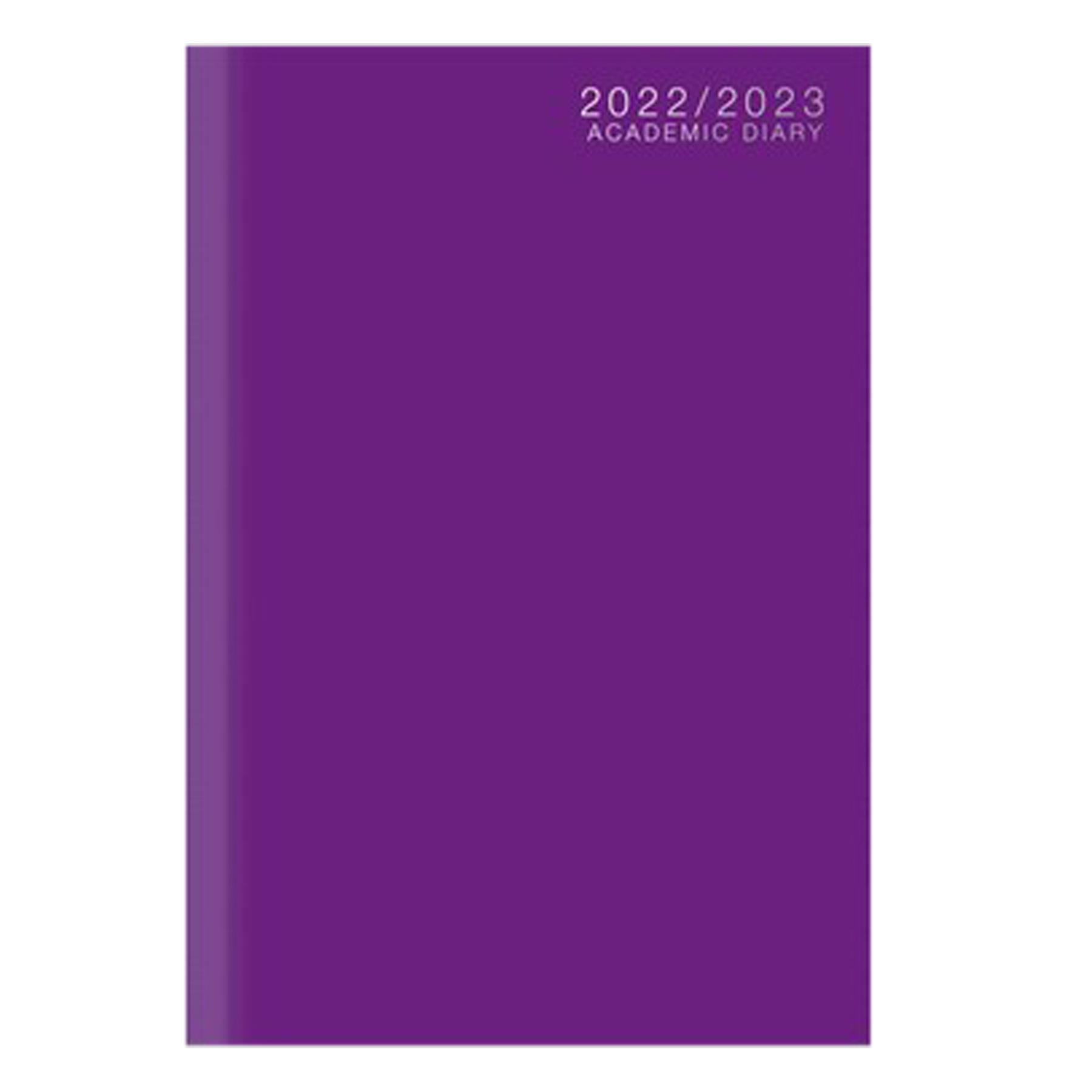 3195 Academic 2022 - 2023 Hardback Week To View Student Diary - A5 Purple