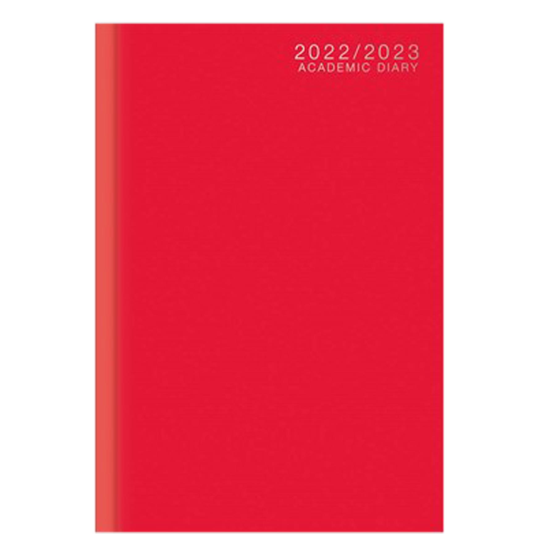 3195 Academic 2022 - 2023 Hardback Week To View Student Diary - A5 Red