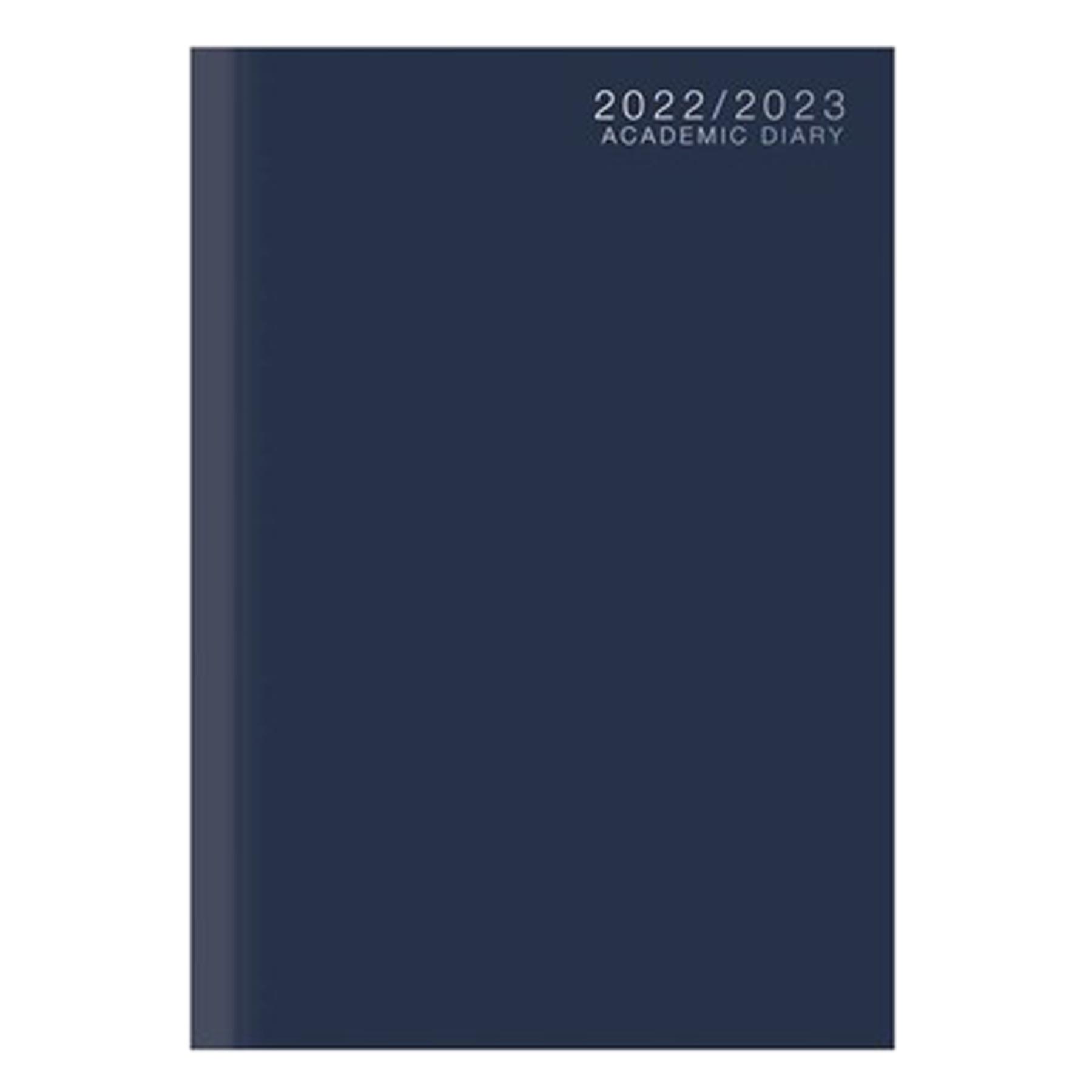 3195 Academic 2022 - 2023 Hardback Week To View Student Diary - A5 Navy