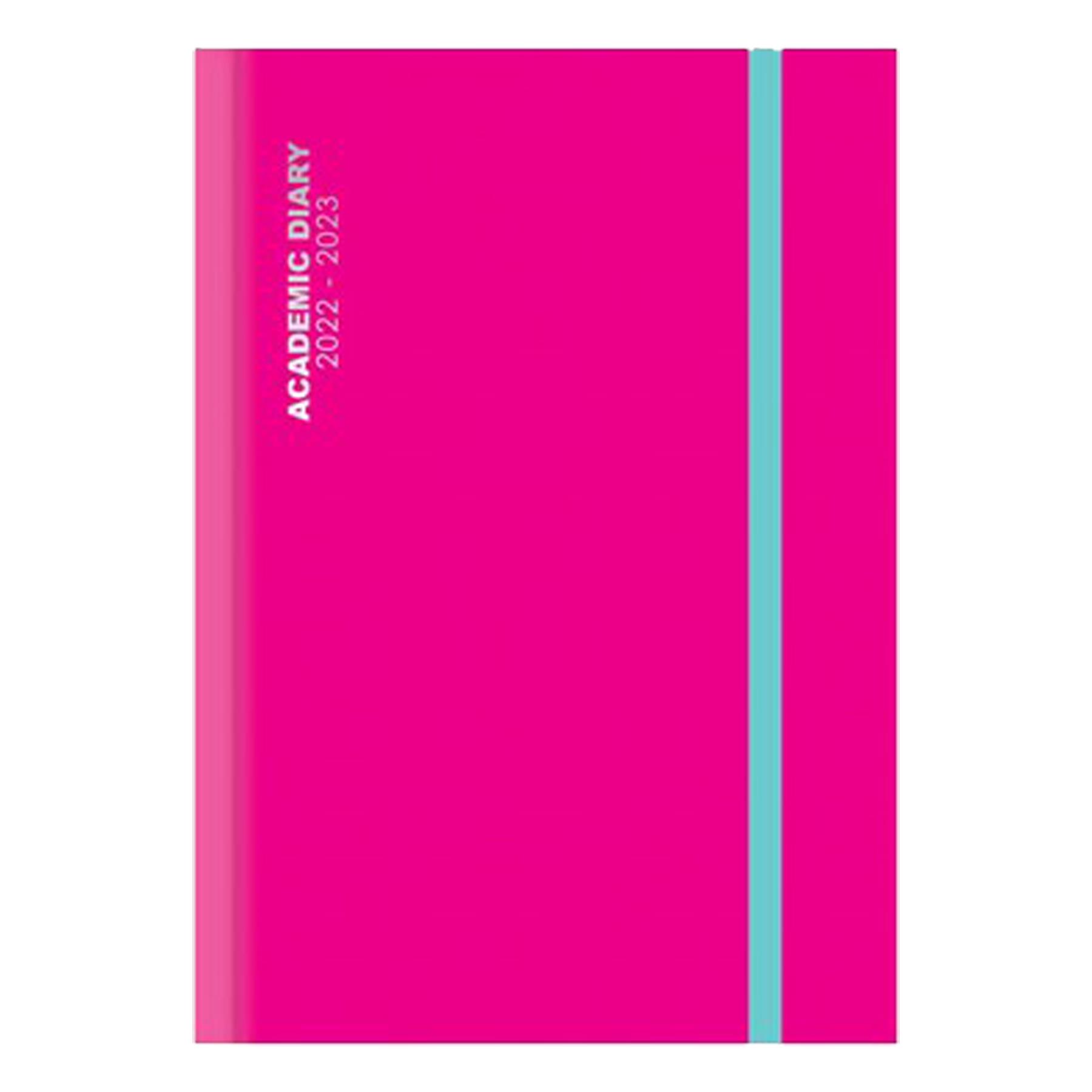 3198 Academic 2022 - 2023 Hardback Day a Page Student Diary - A5 Pink