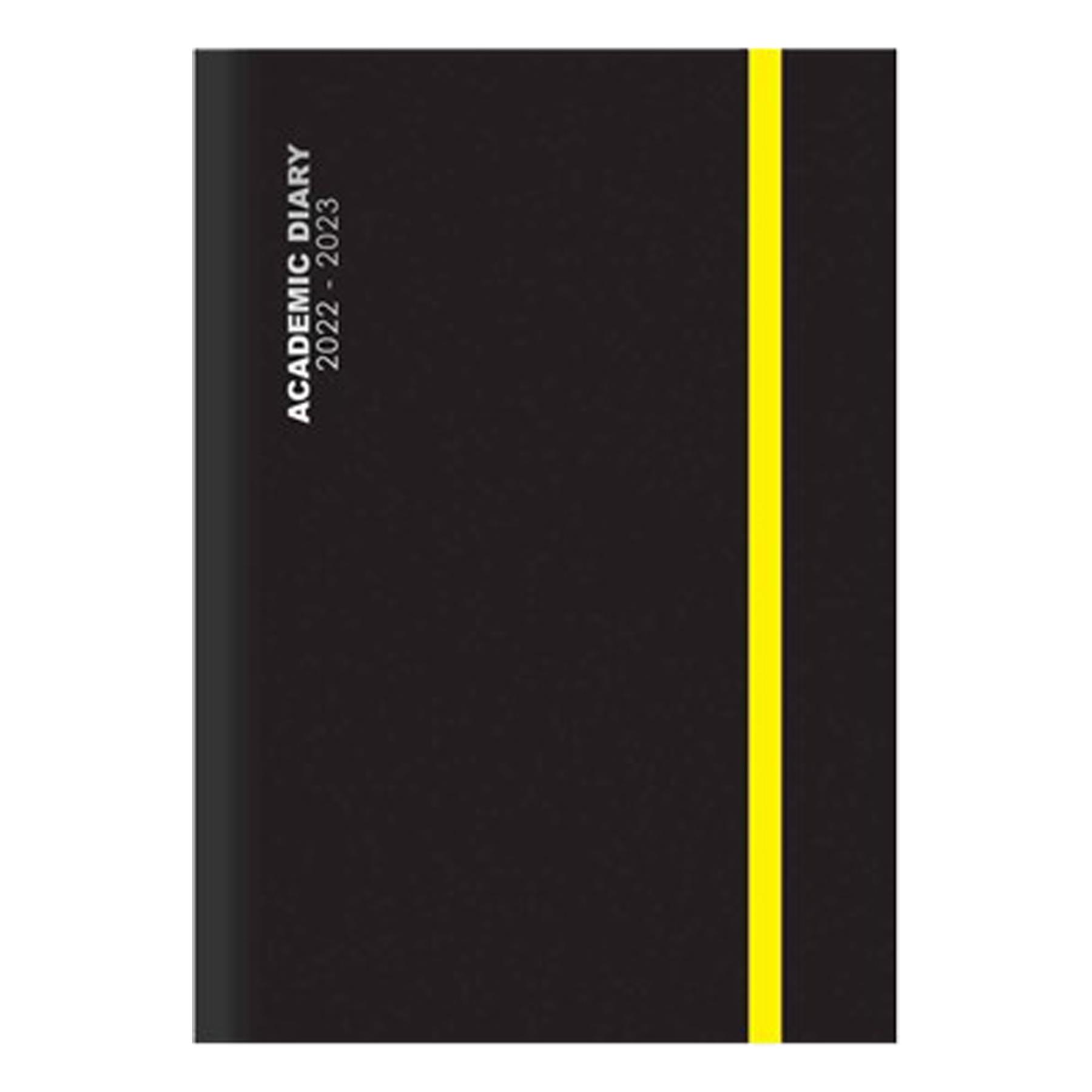 3198 Academic 2022 - 2023 Hardback Day a Page Student Diary - A5 Black