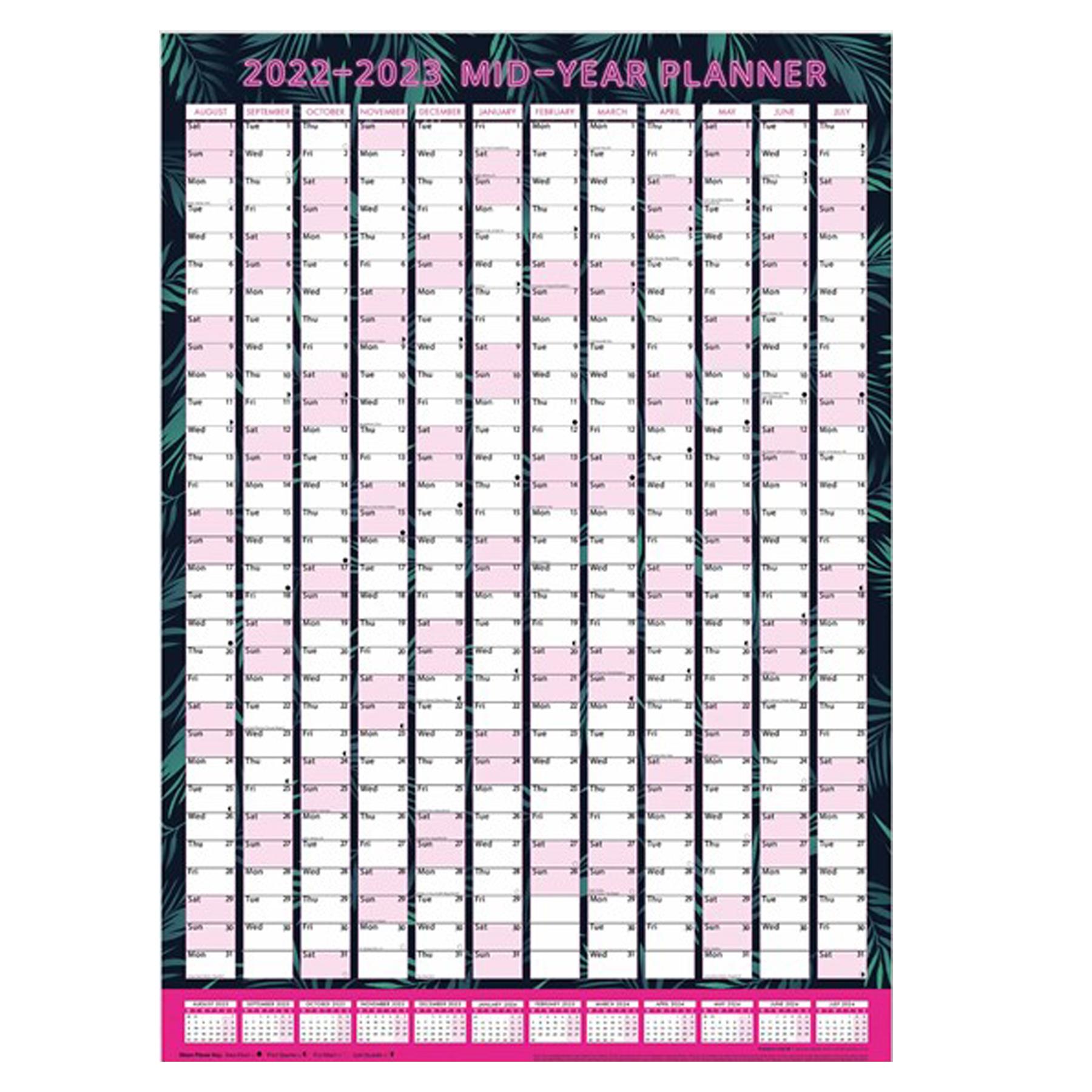 3921 Academic 2022- 2023 Mid-Year A1 Wall Planner Calendar 84cm x 60cm