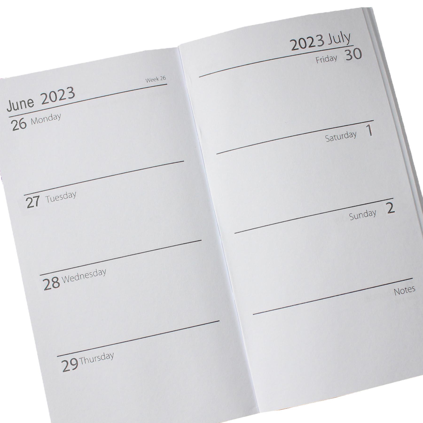 2022 - 2023 Slimline Academic Student Diary Padded Cover 3878 - Purple Glitter