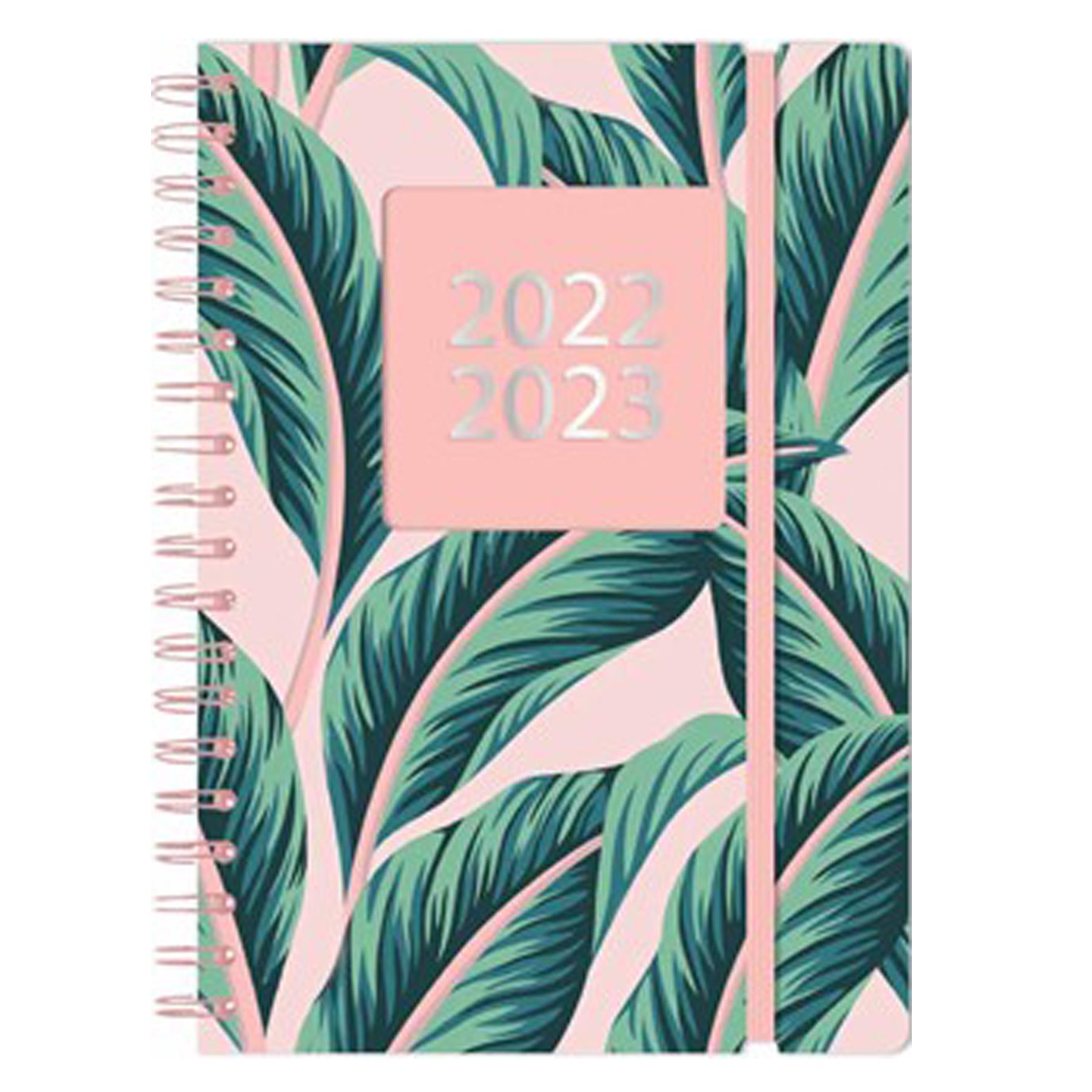 3883 Academic 2022 - 2023 PVC Cover Day a Page Student Diary - A5 Leaves