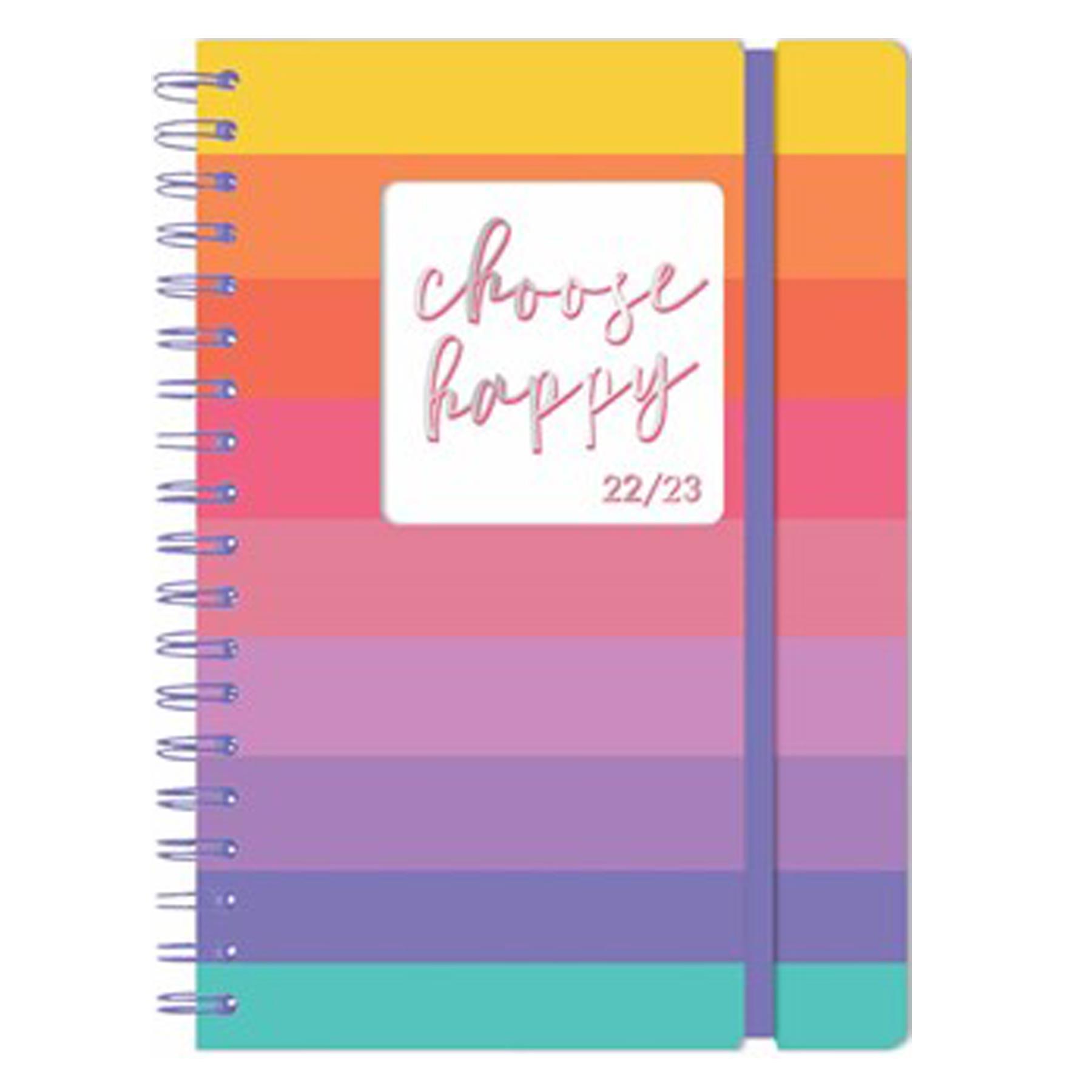 3883 Academic 2022 - 2023 PVC Cover Day a Page Student Diary - A5 Choose Happy