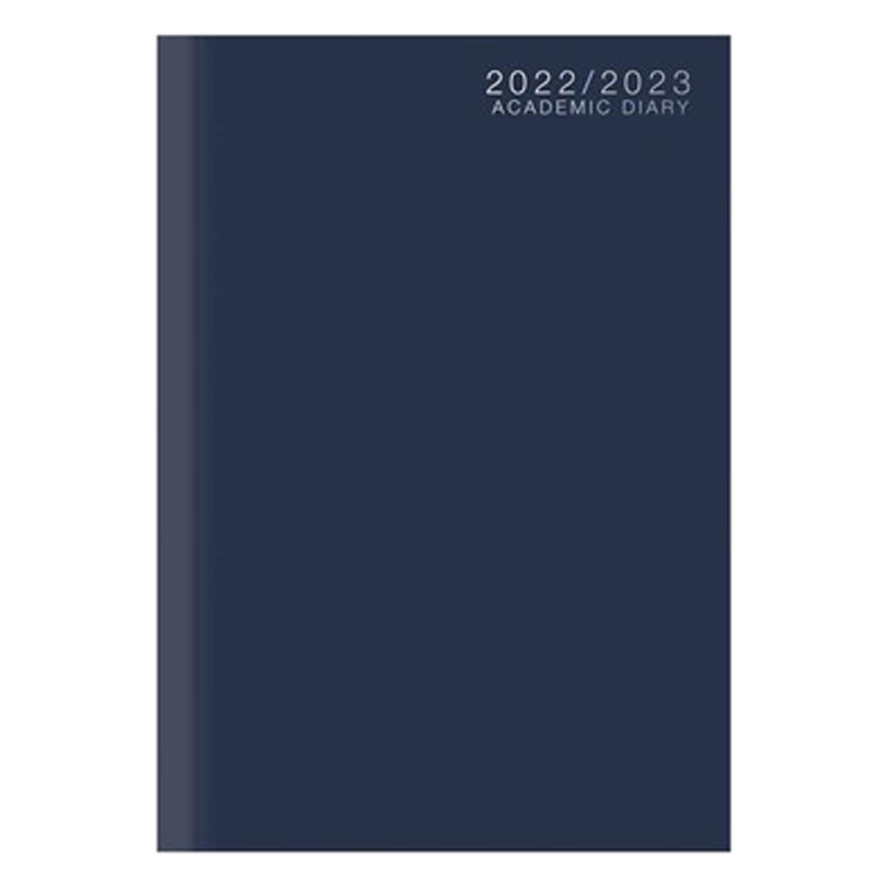 3887 Academic 2022 - 2023 Hardback Week To View Student Diary - A4 Navy