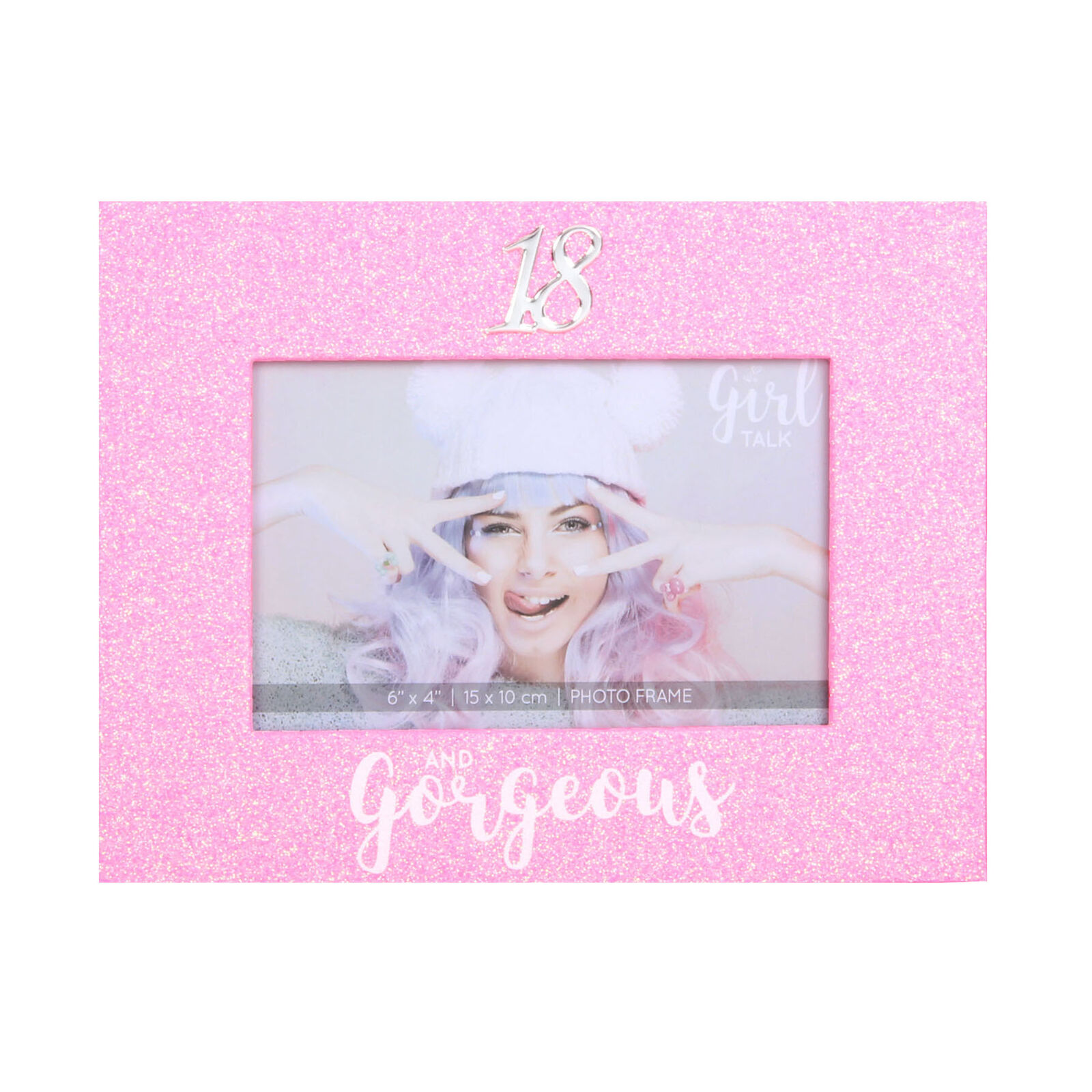 Girl Talk Gift Boxed Glitter Design 6x4 Birthday Photo Frame - 18 and Gorgeous