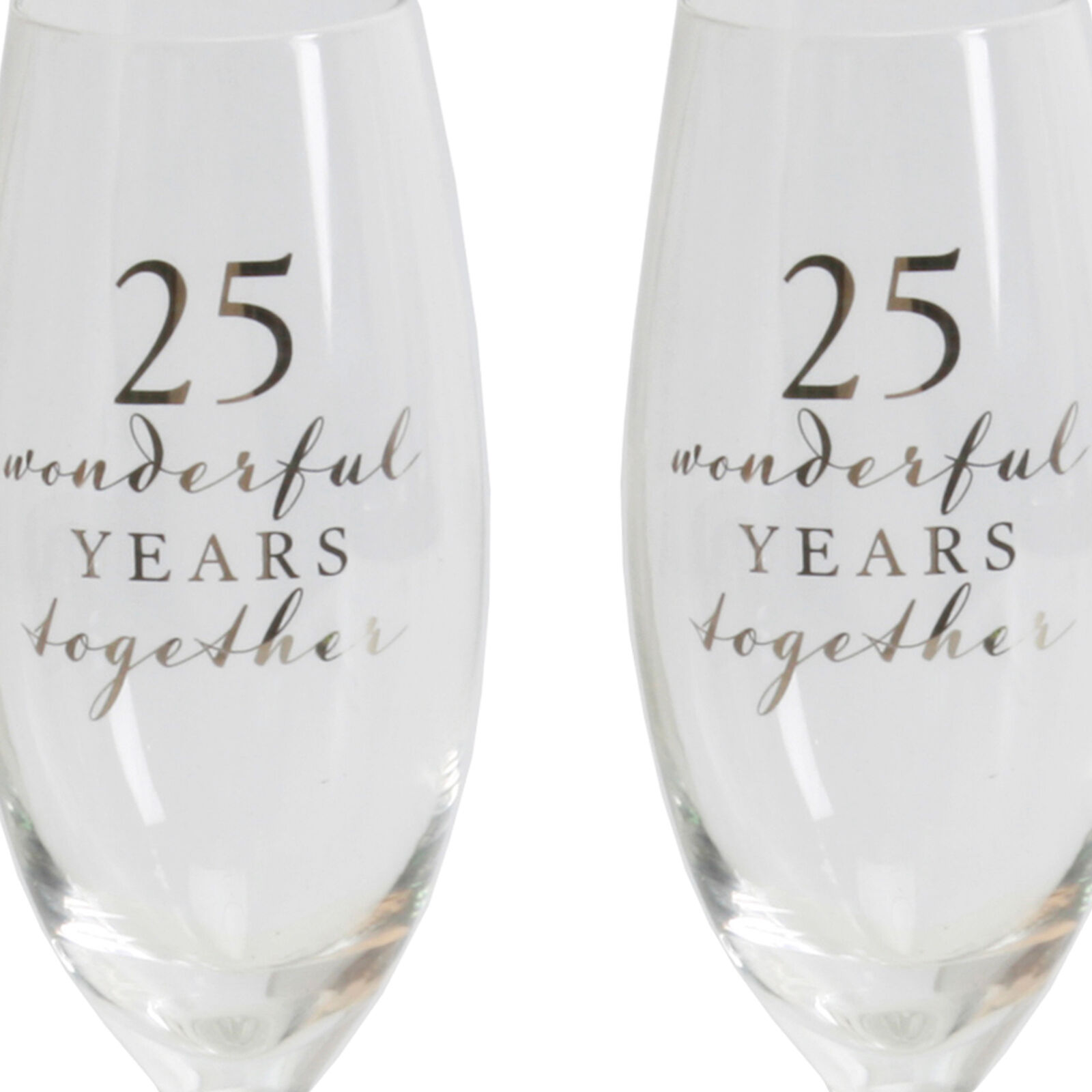 Amore Set of 2 Gift Boxed Champagne Flutes - 25th Anniversary