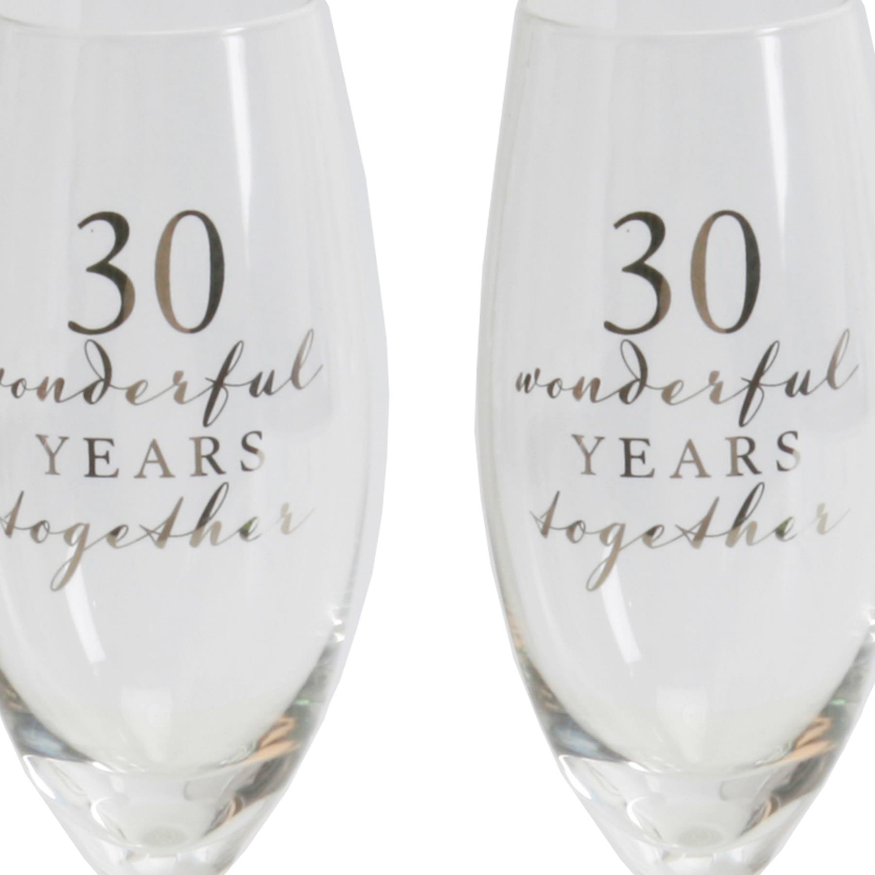 Amore Set of 2 Gift Boxed Champagne Flutes - 30th Anniversary