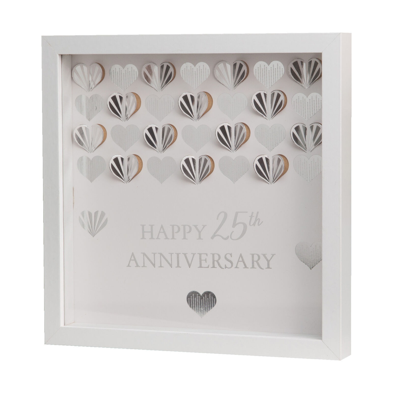 Celebrations White MDF Framed Wall Plaque - 25th Silver Anniversary