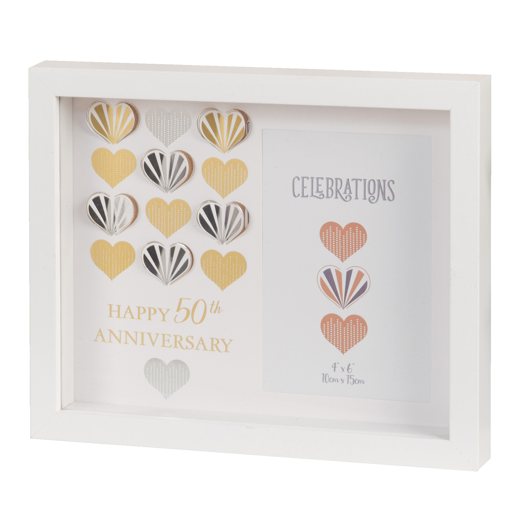 Celebrations White MDF Wall 4'x6' Frame Plaque - 50th Golden Anniversary