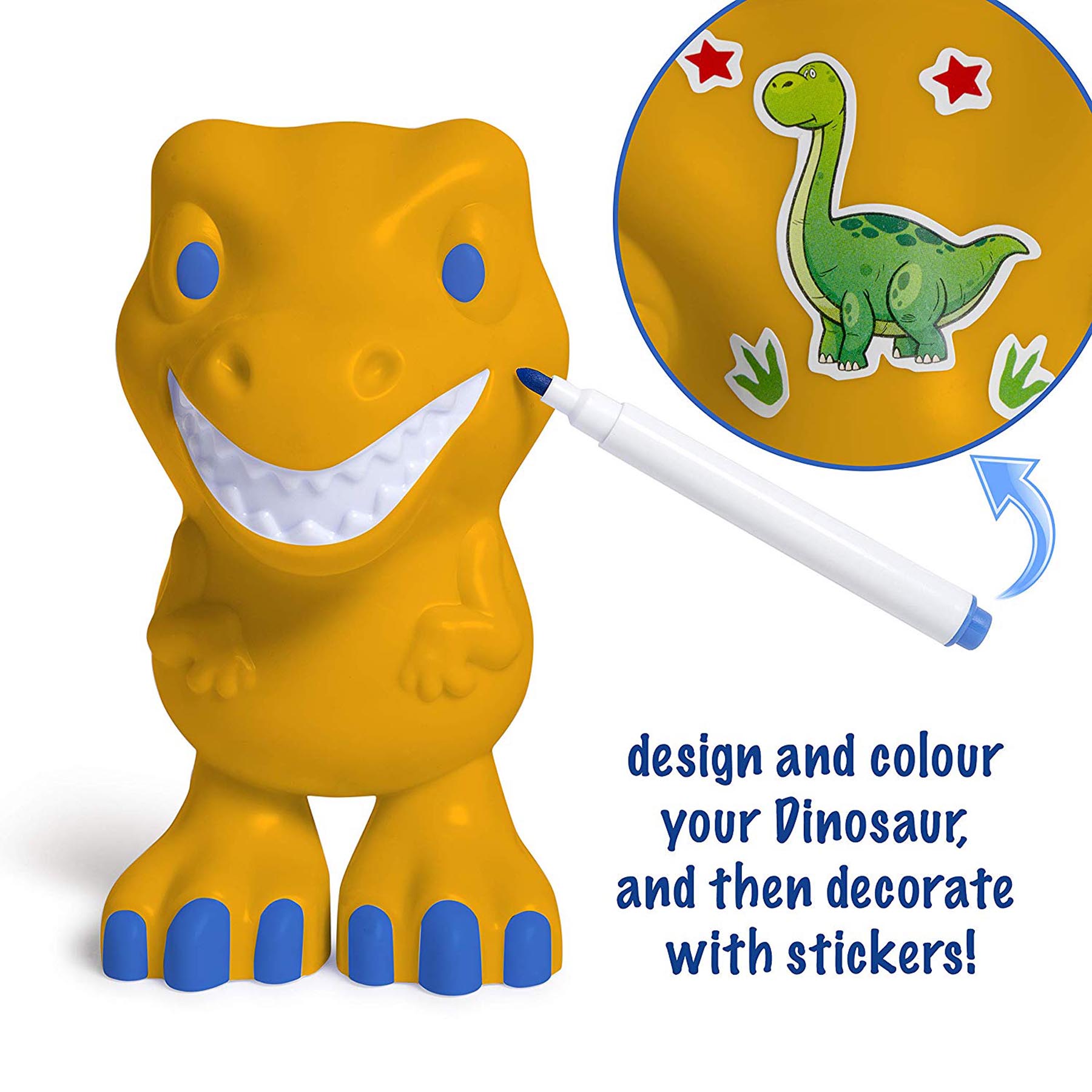 Grafix Colour Your Own Vinyl Dinosaur - Children's Arts and Crafts