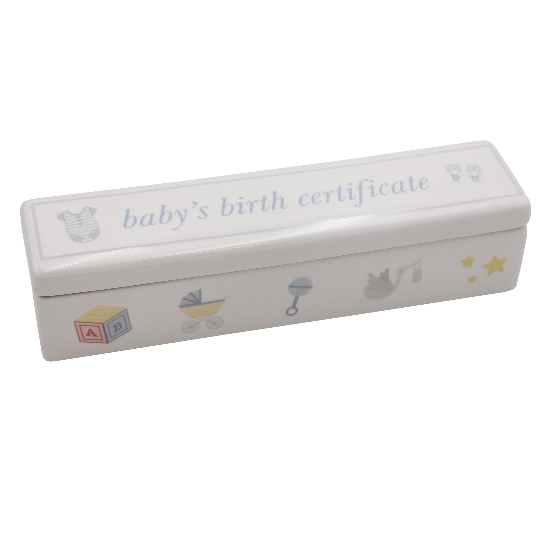 Ceramic 'Baby's Birth Certificate' Holder - Blue