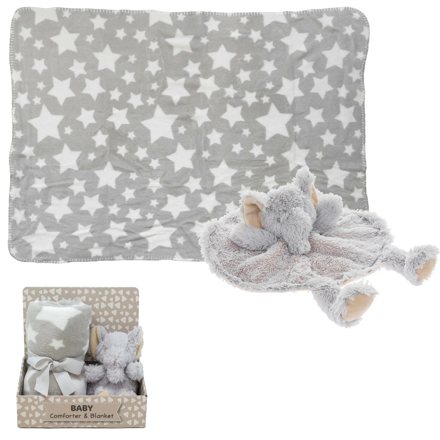 Super Soft Baby Animal Blanket and Comforter Set - Elephant
