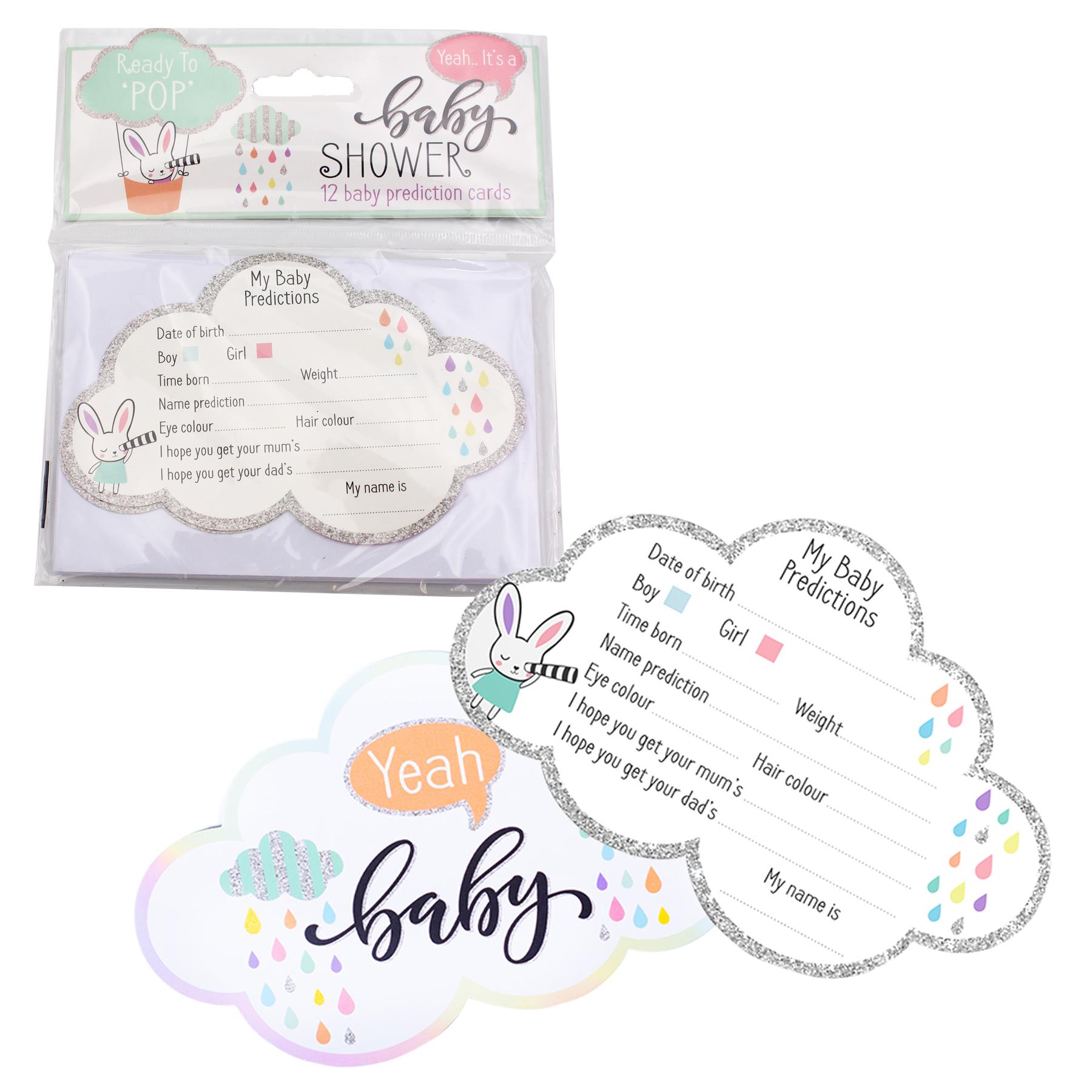 Baby Shower Activities Fun and Games - 12 Baby Prediction Cards