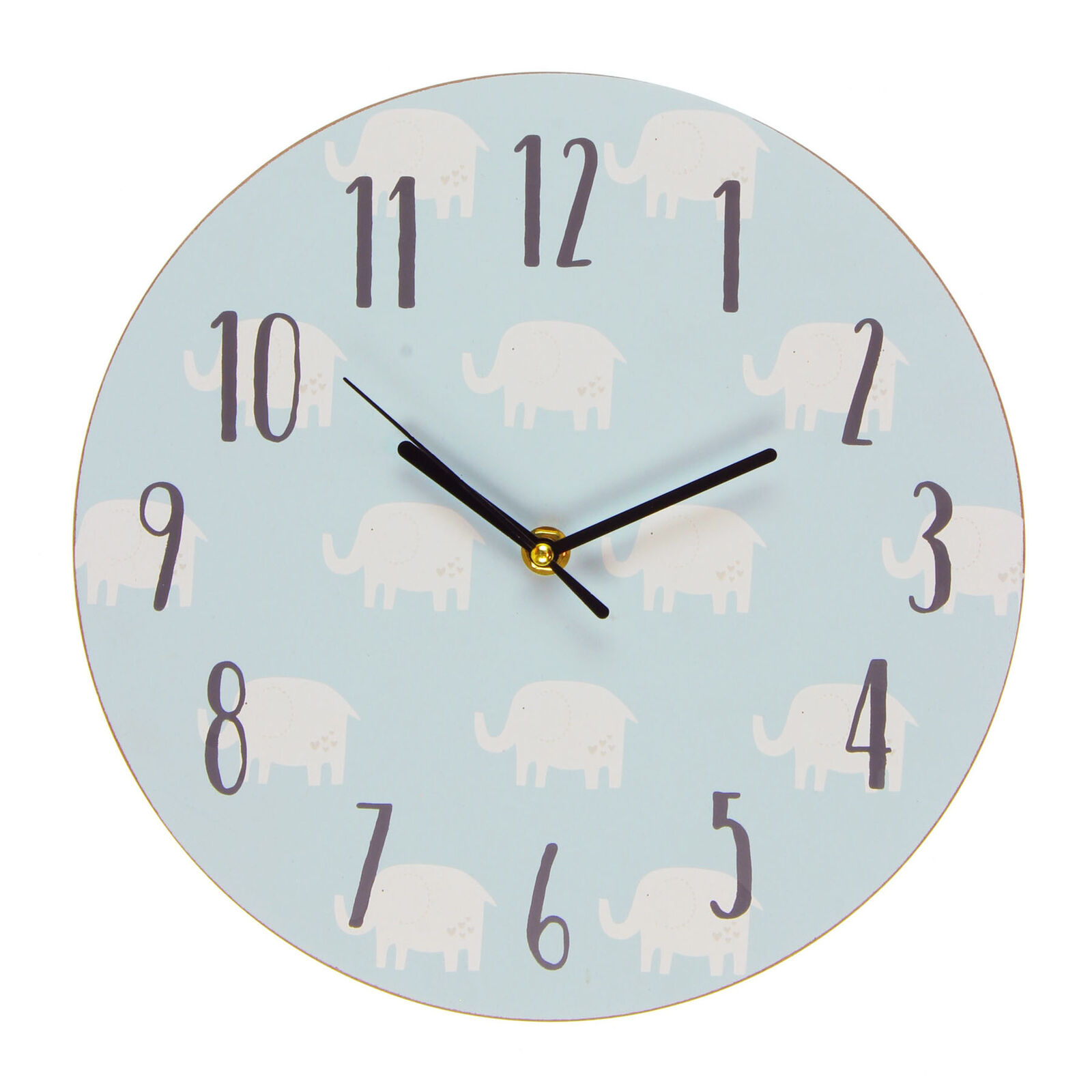 Petit Cheri Elephant Design MDF Bedroom 17cm Clock - New Baby Boy