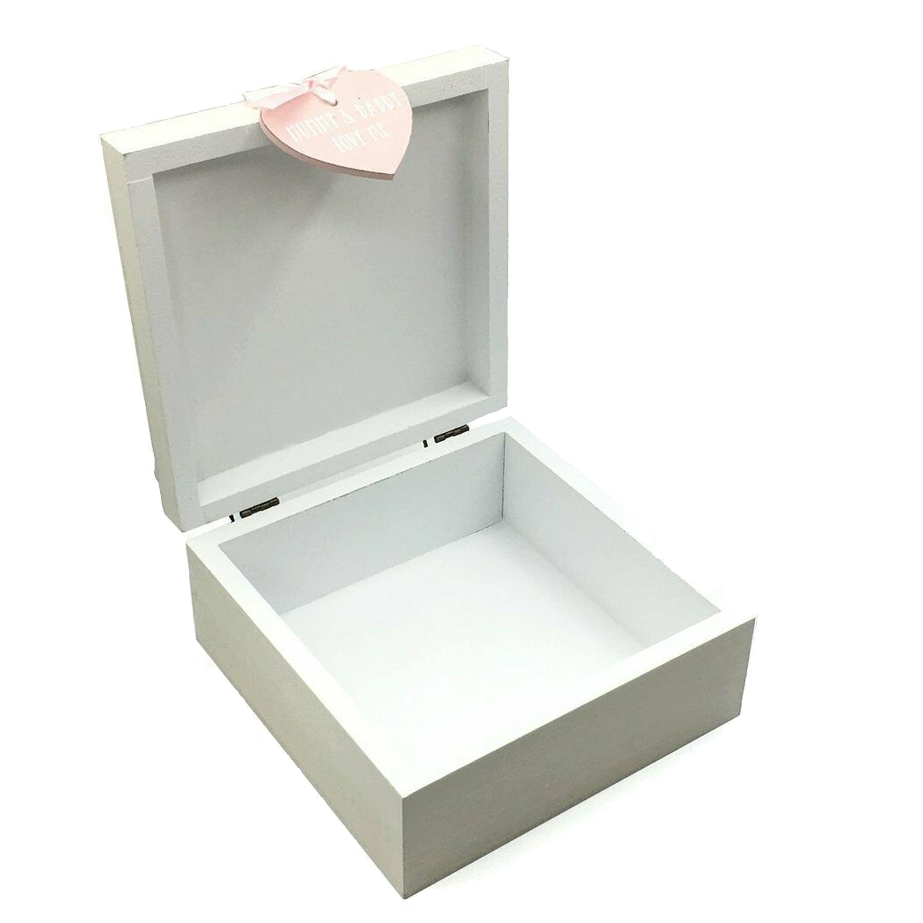 My Special Keepsakes Box MDF New Baby Gift White and Pink