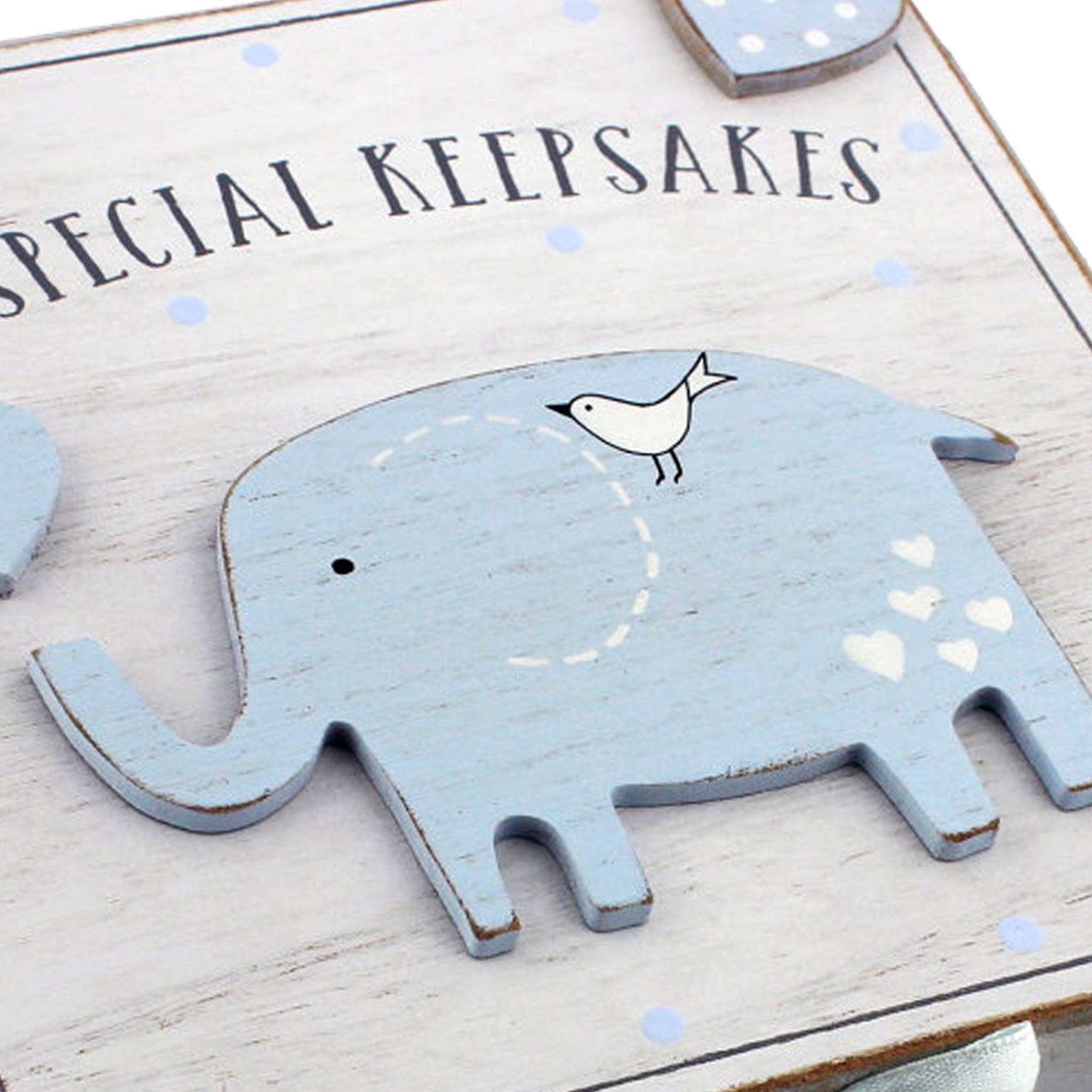 My Special Keepsakes Box MDF New Baby Gift White and Blue
