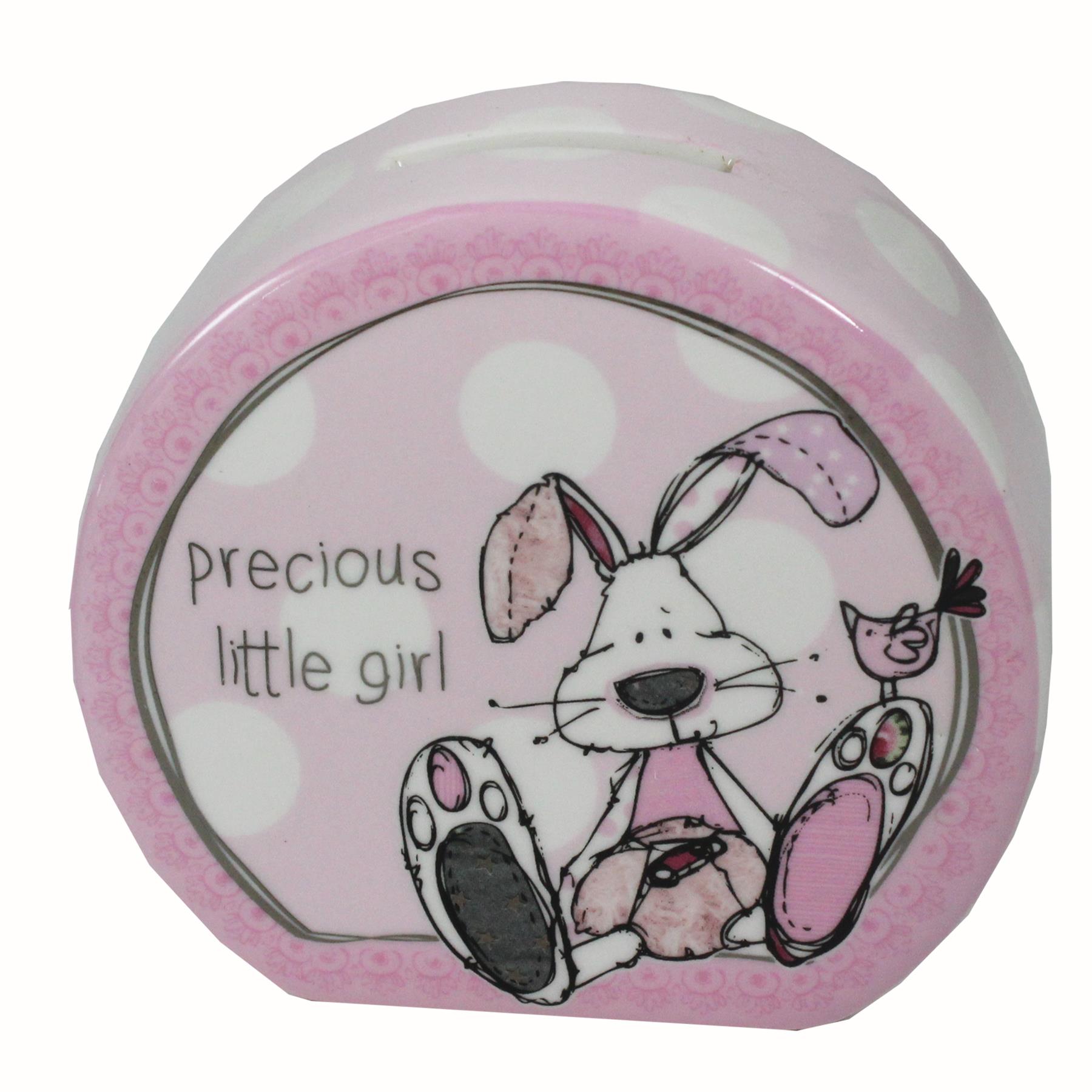New Baby Ceramic Money Box Little Miracles by Tracey Russell - Girl