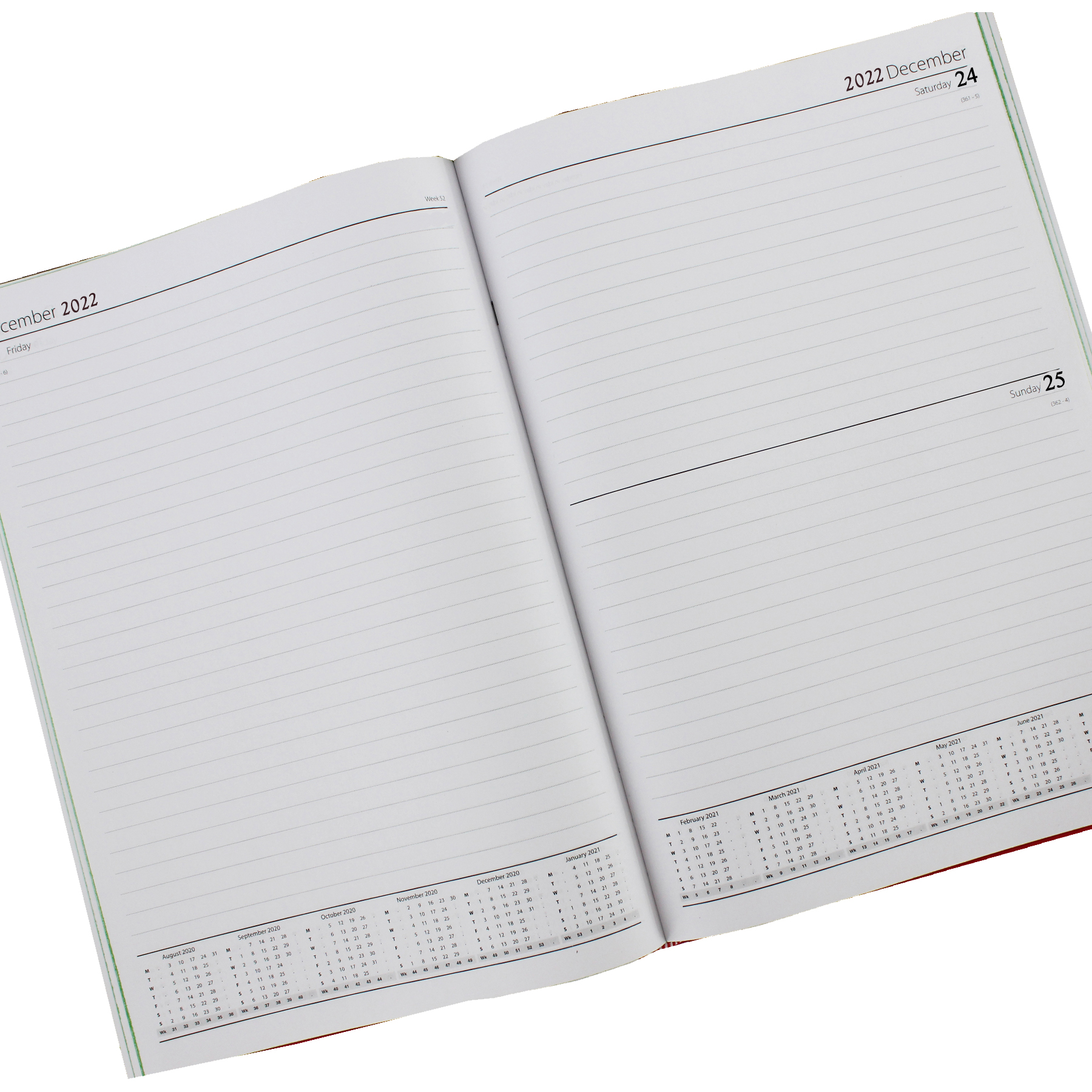 2023 A4 Hardback Day a Page Diary 3188 - Red