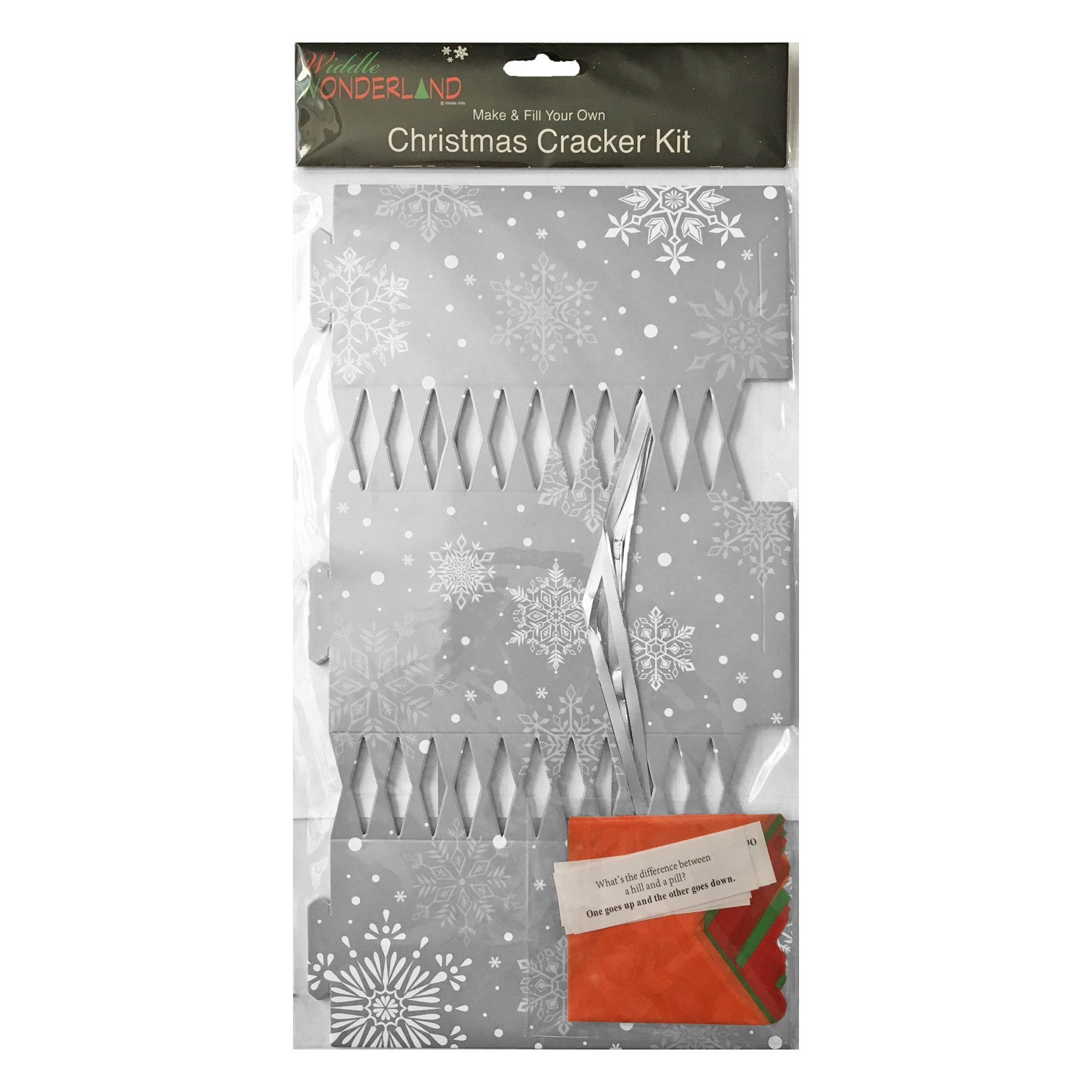 Widdle Wonderland DIY 6 Pack Make your Own Christmas Cracker Kit - Silver