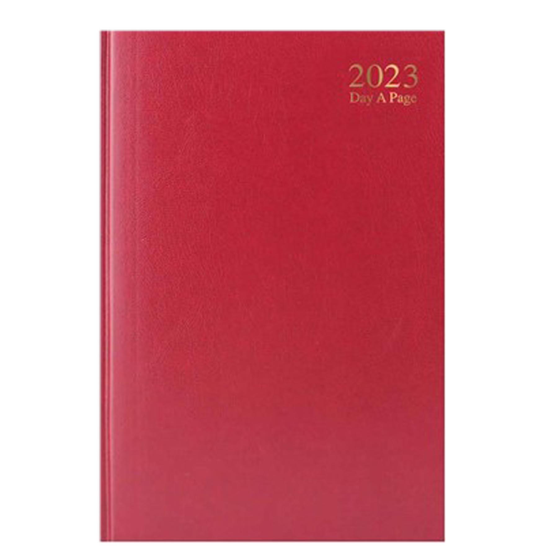 2023 A4 Hardback Day a Page Diary 3188 - Red