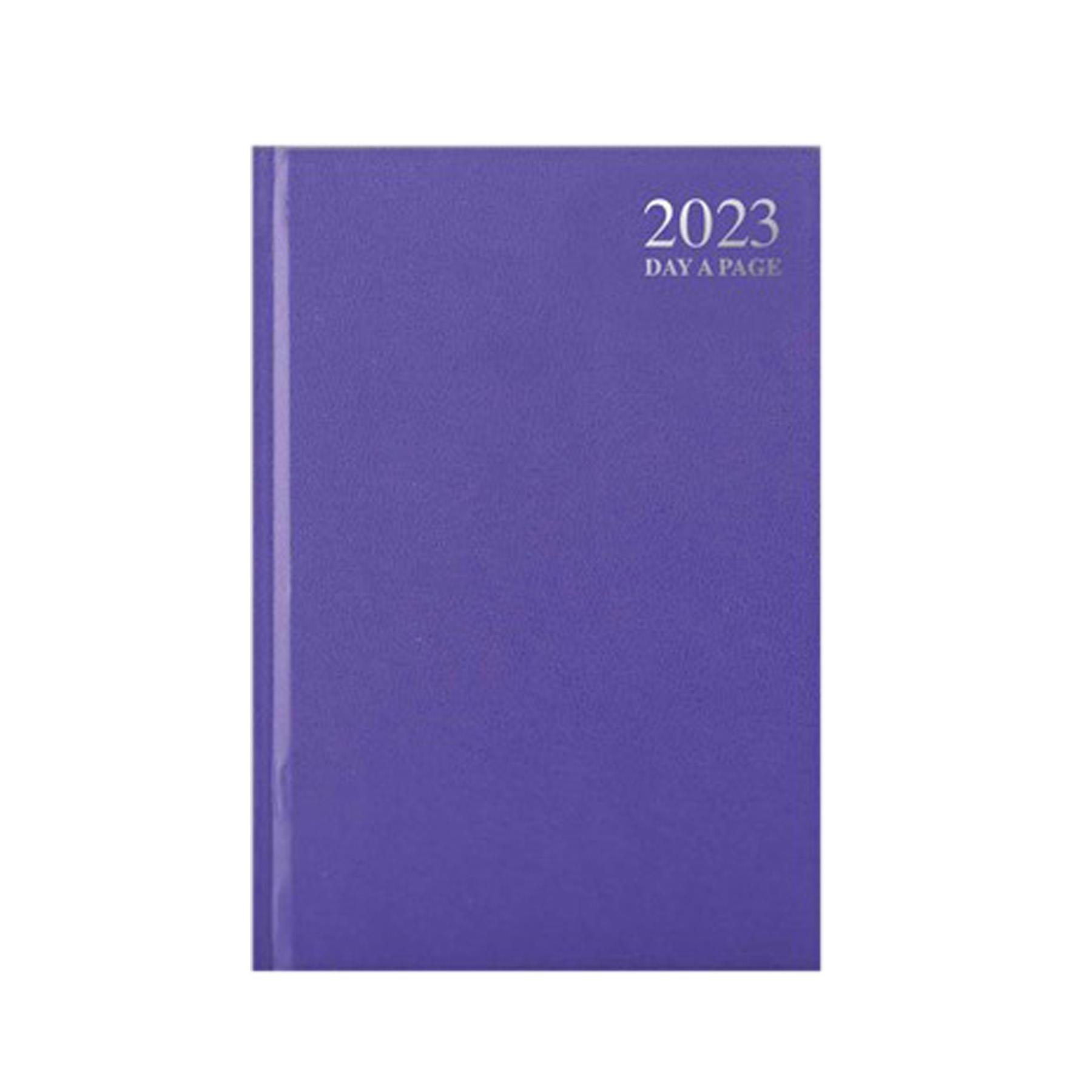 2023 A5 Hardback Day a Page Diary 3482 - Purple