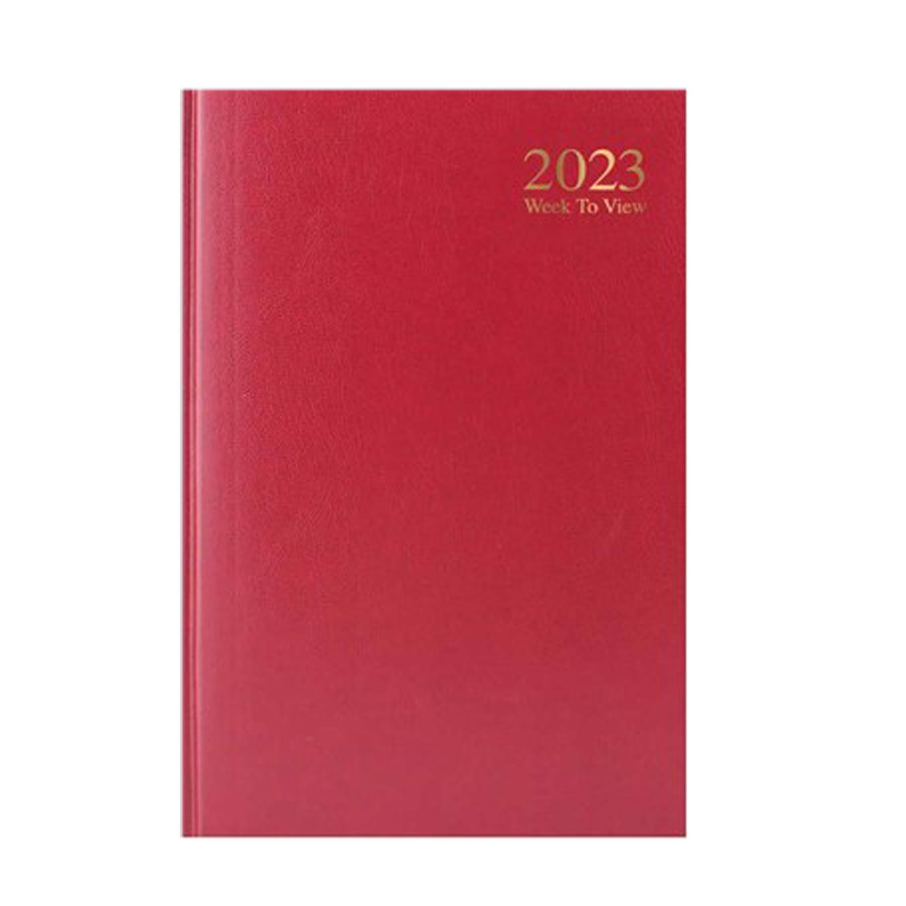 2023 A5 Hardback Week to View Diary 3183 - Red