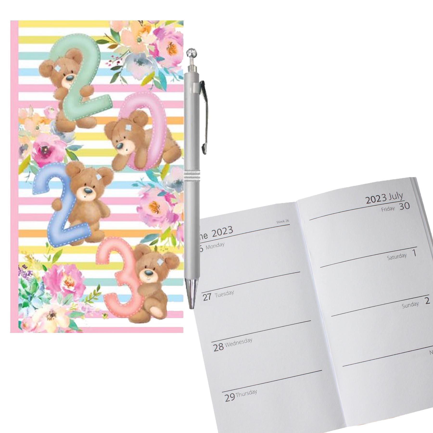 2023 Slimline Week To View Diary and Pen 0813 - Teddies and Date