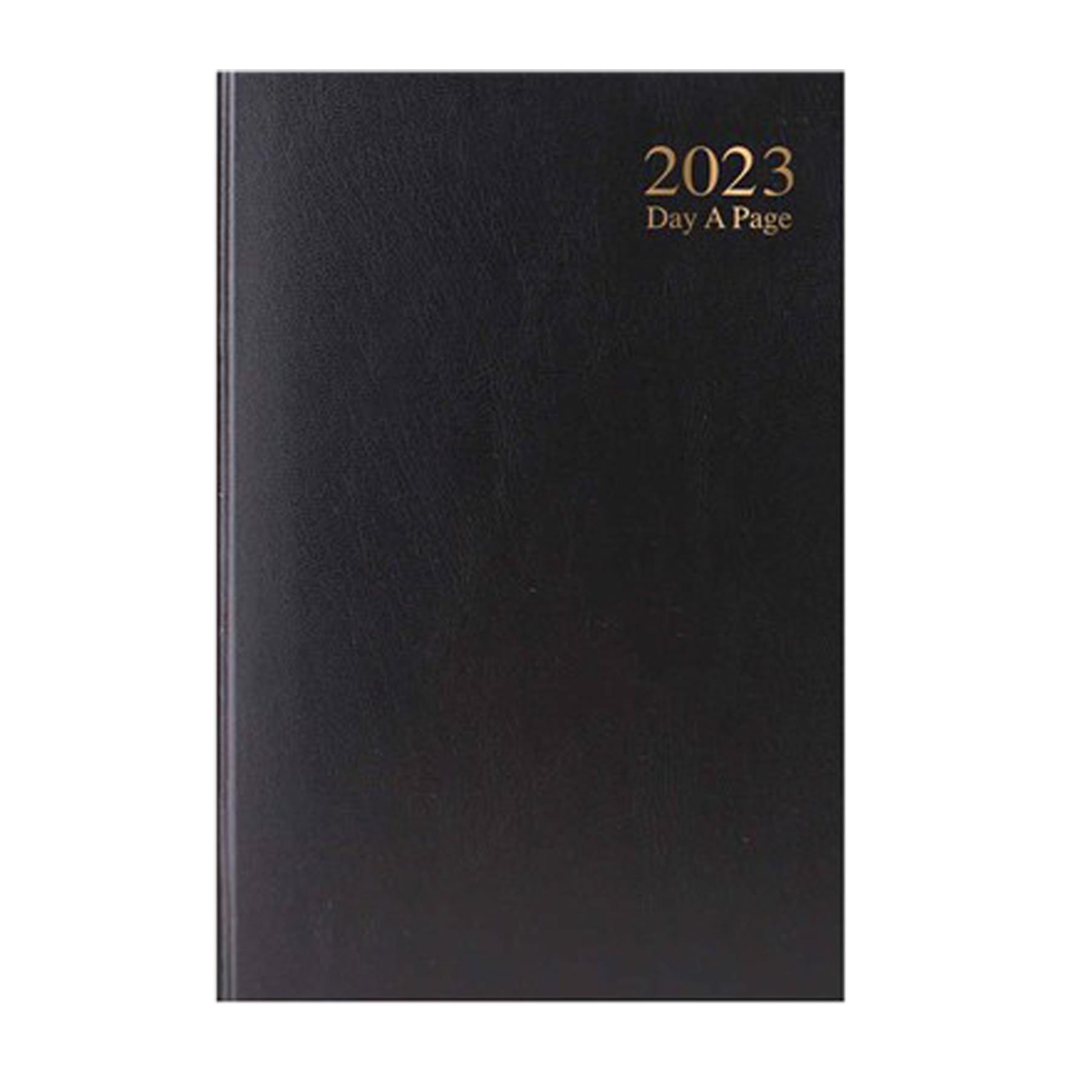 2023 A5 Hardback Day a Page Diary 3182 - Black