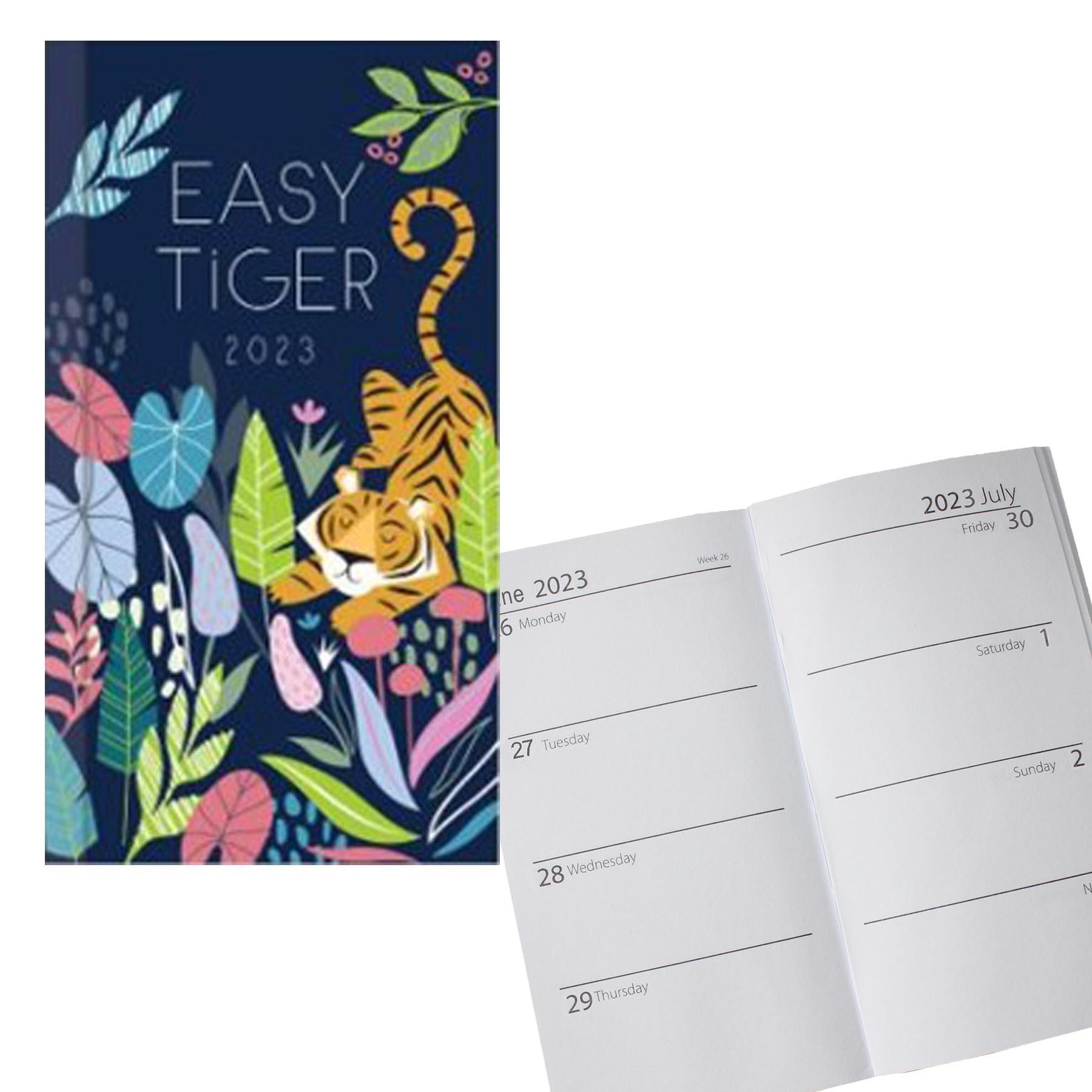 2023 Slimline Diary Padded PU Cover Week to View - Easy Tiger