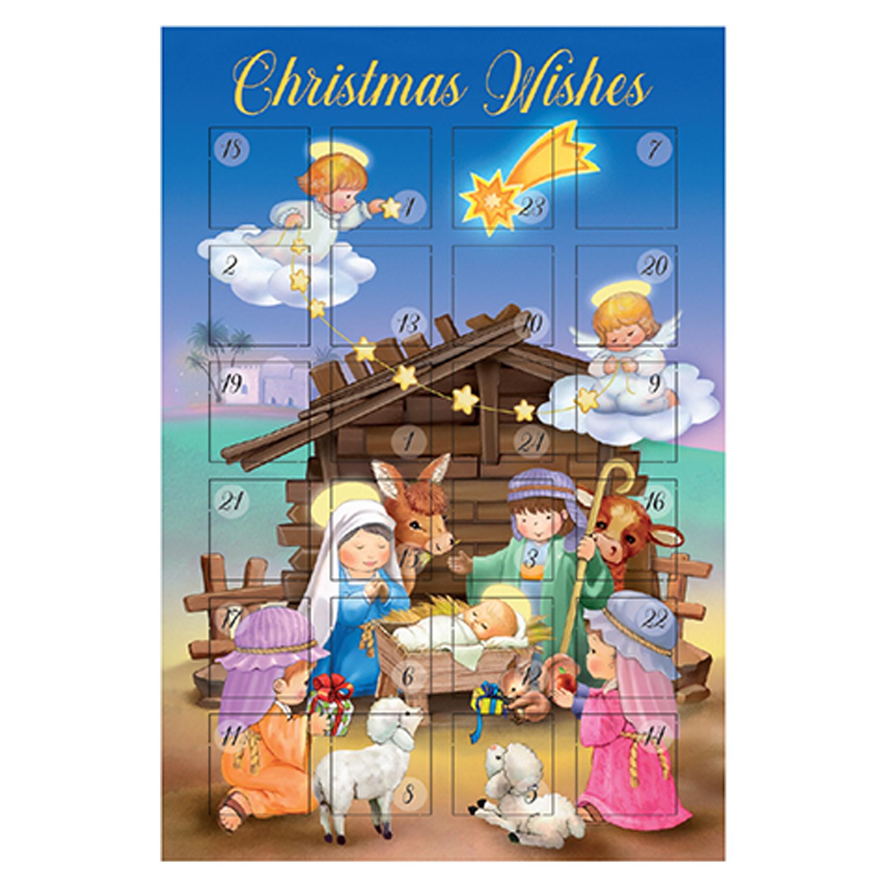 Christmas Wishes Countdown Advent Calendar - Nativity 13cm x 19cm - Fun 95001
