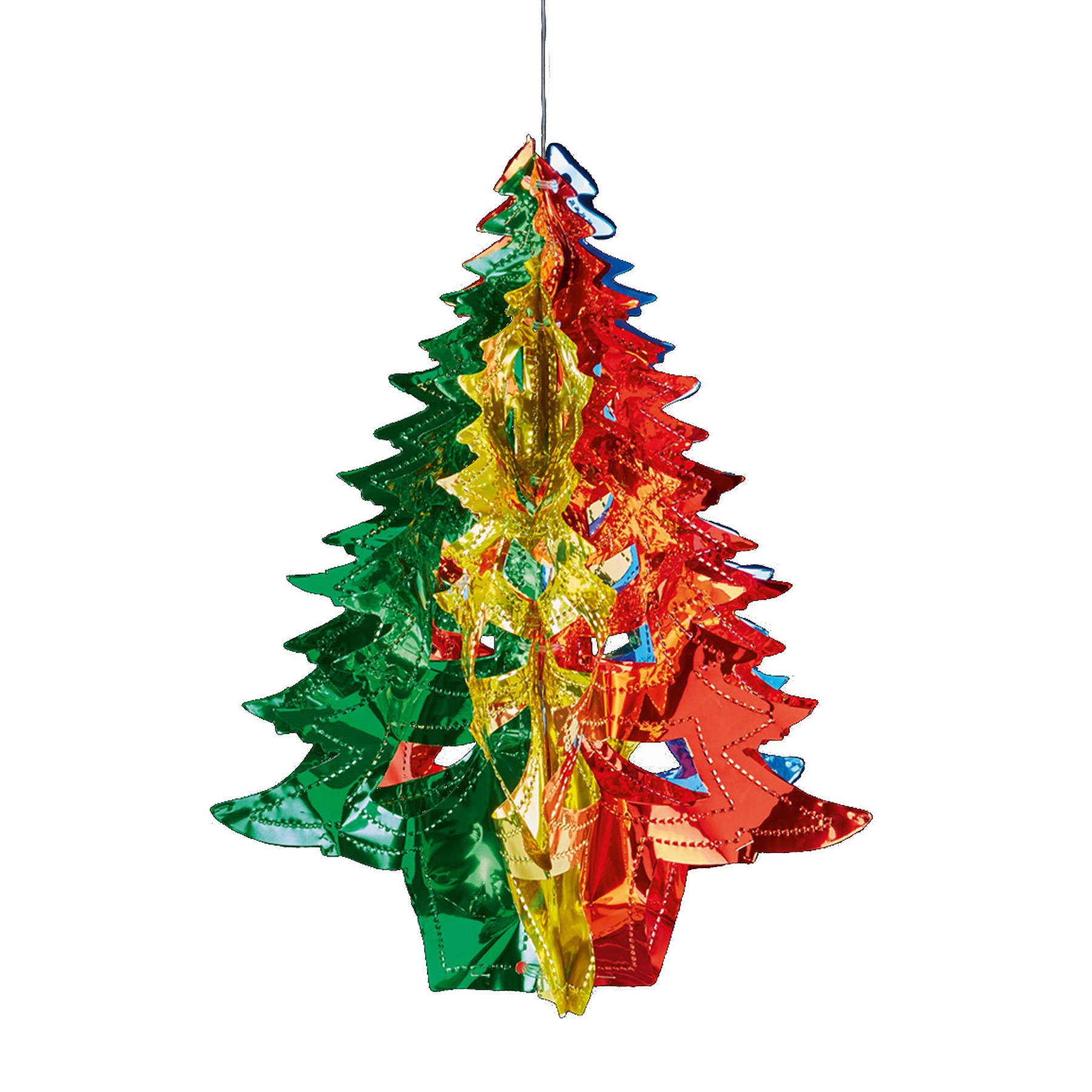 Multi Colour Christmas 2 Tone Foil Ceiling Decorations - 40cm Tree