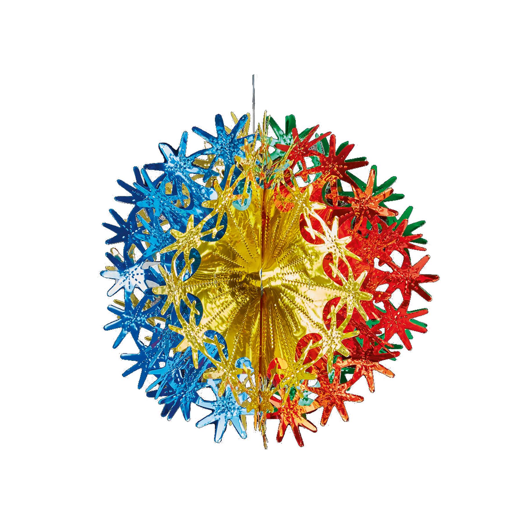 Multi Colour Christmas 2 Tone Foil Ceiling Decorations - 30cm Ball