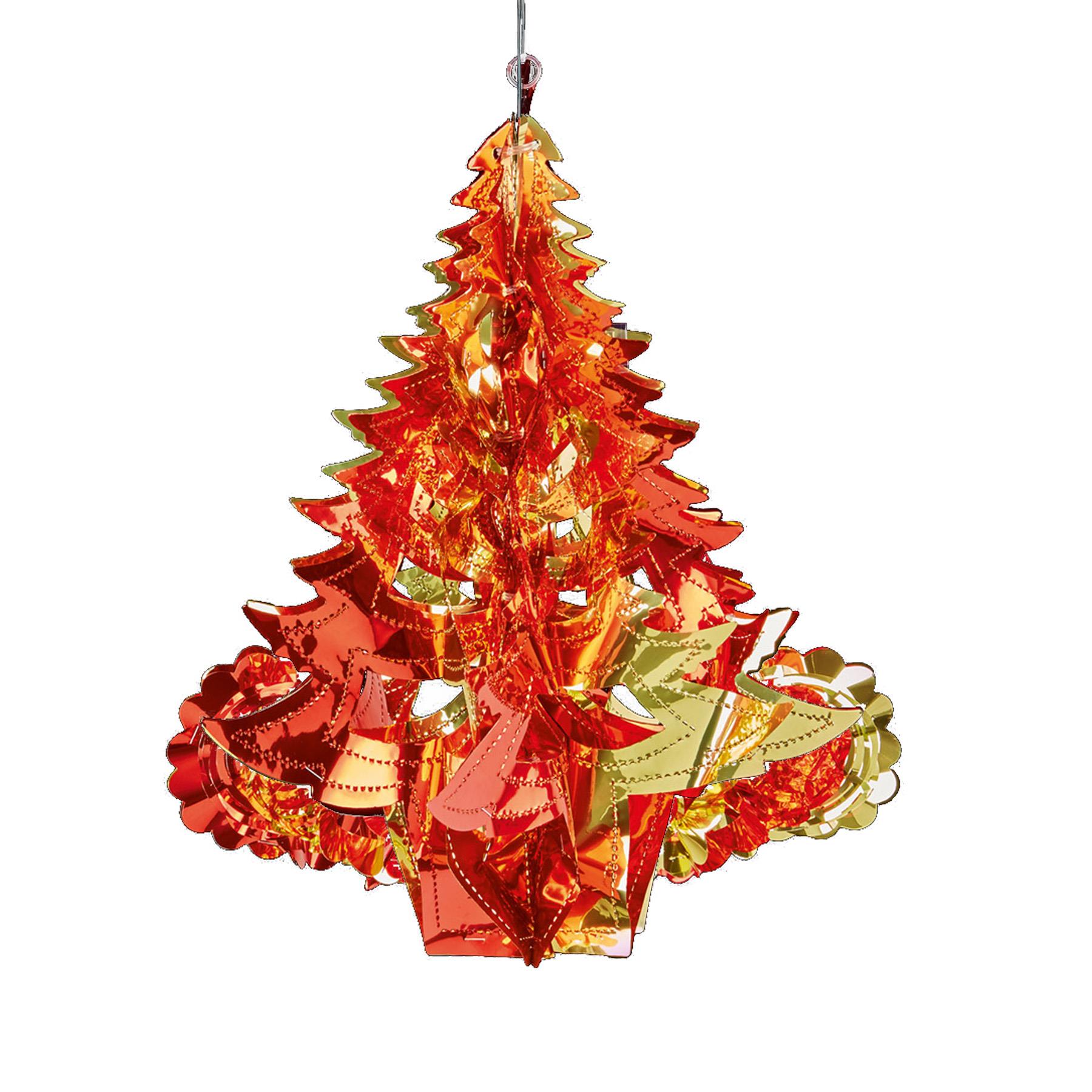 Red / Gold Christmas 2 Tone Foil Ceiling Decorations - 40cm Tree