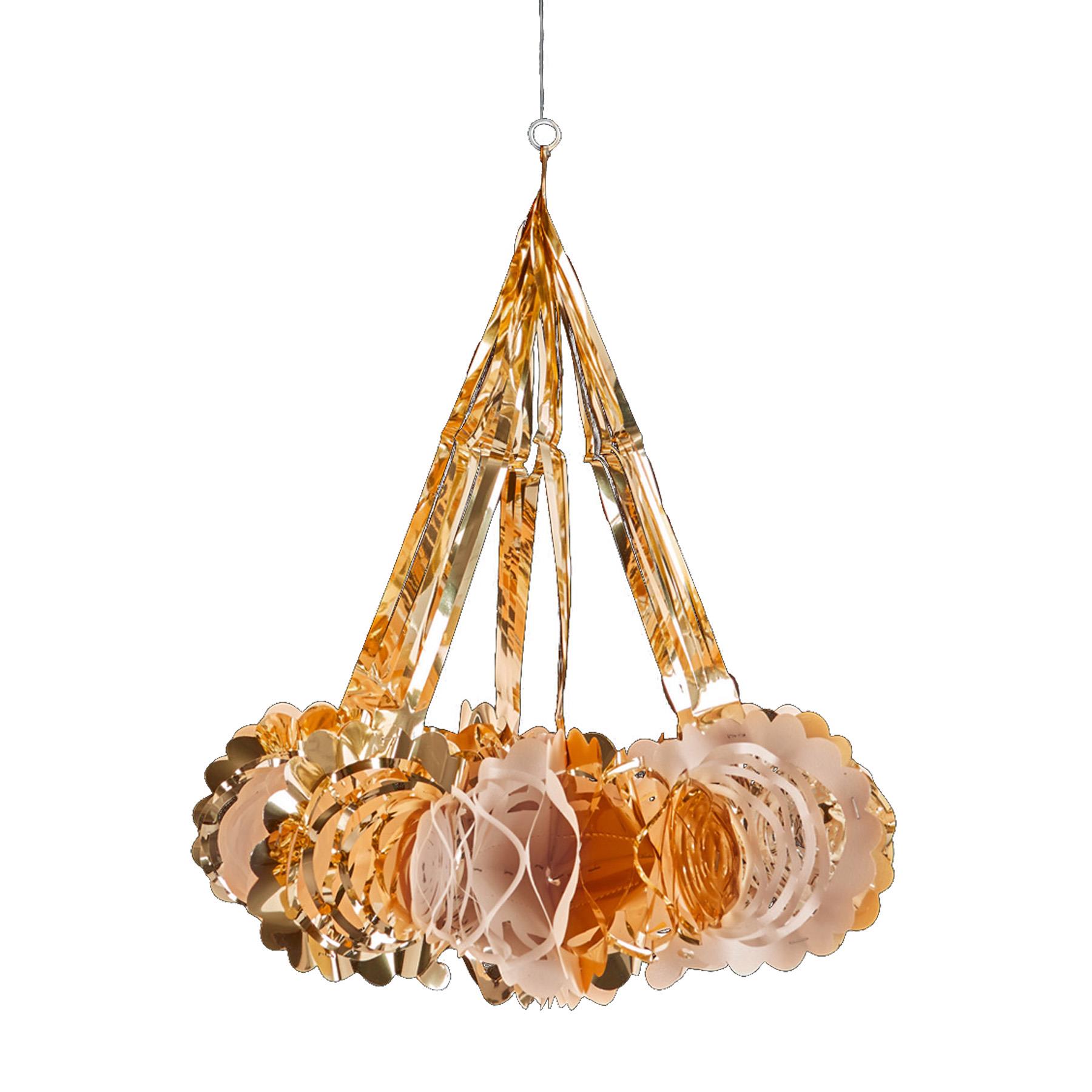 Rose Gold Christmas Foil Ceiling Decorations - 40cm Chandelier