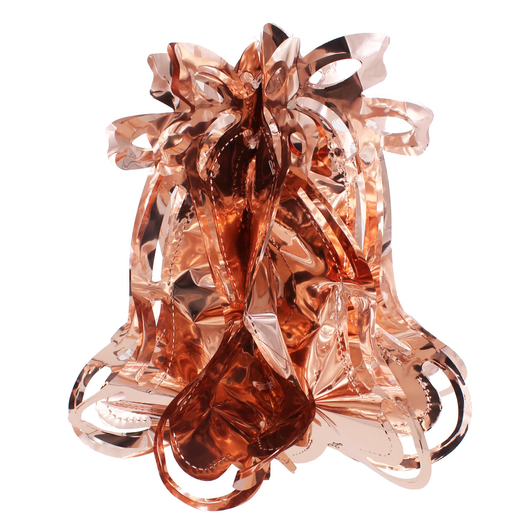 Rose Gold Christmas Foil Ceiling Decorations - 30cm Bell