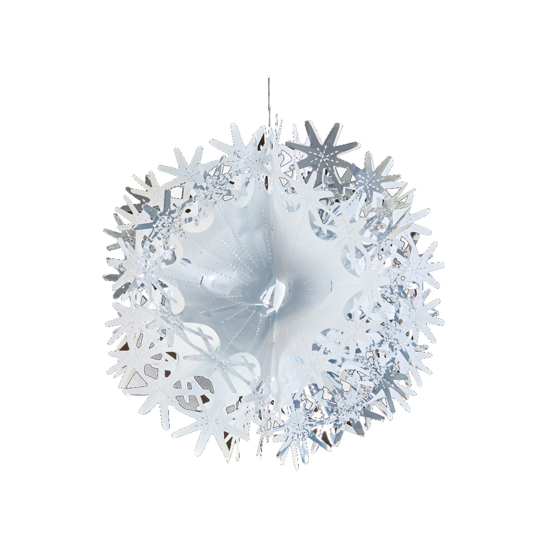 Silver / White Christmas 2 Tone Foil Ceiling Decorations - 30cm Ball