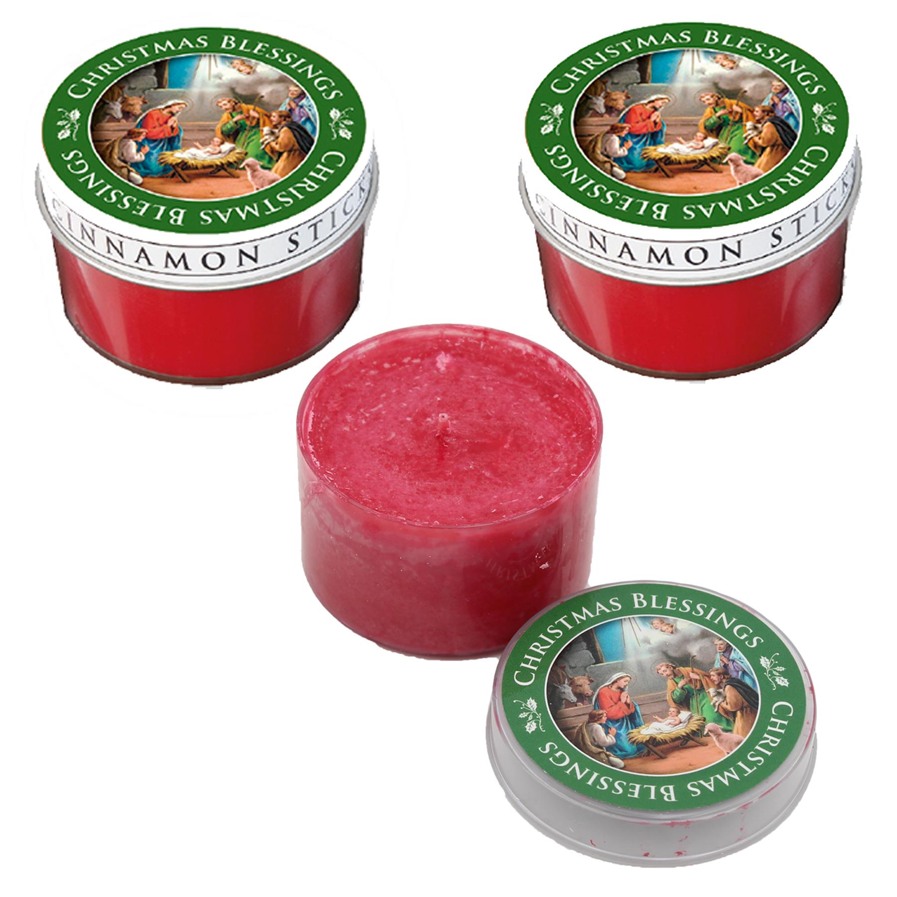 Christmas Set 3 Cinnamon Scented Candles in Nativity Holder