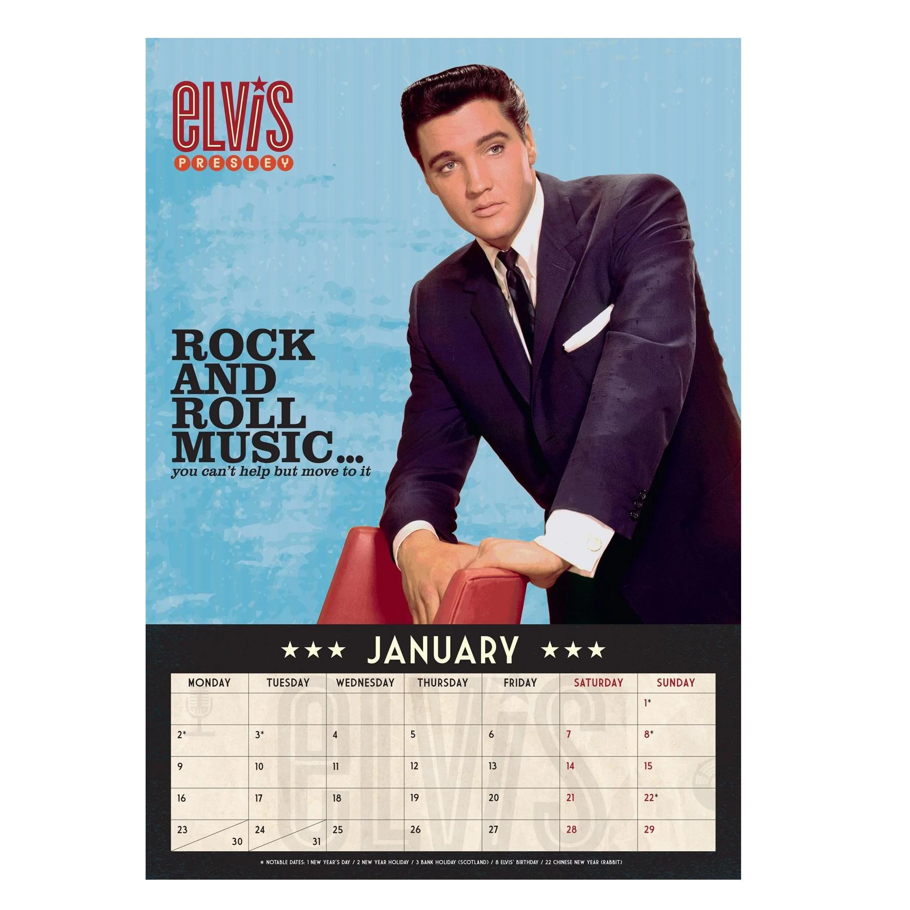 Elvis 2023 Calendar A3 Official Licensed 42x29.5cm