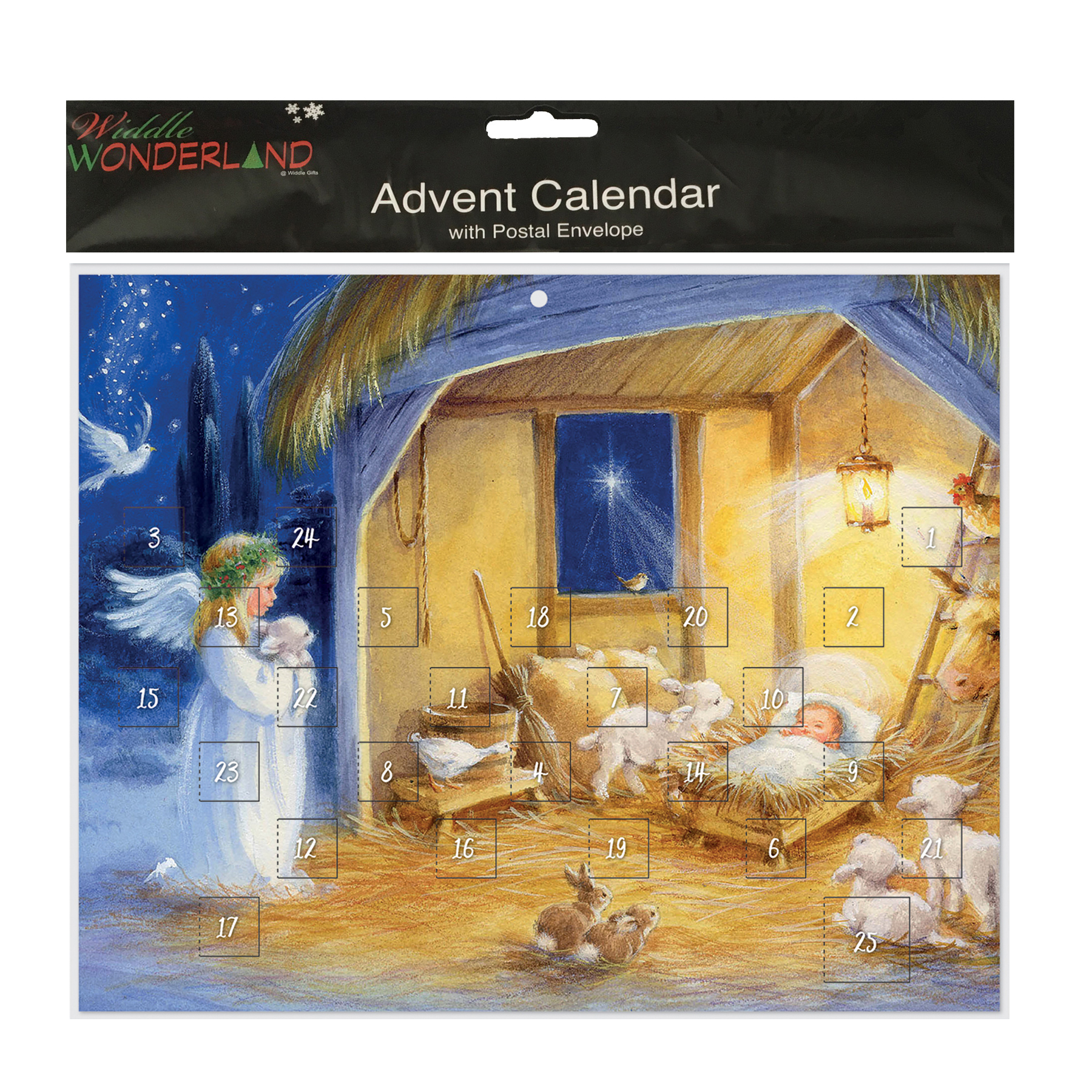 Christmas Advent Calendar - 24 Windows - 8463 Traditional Nativity Design