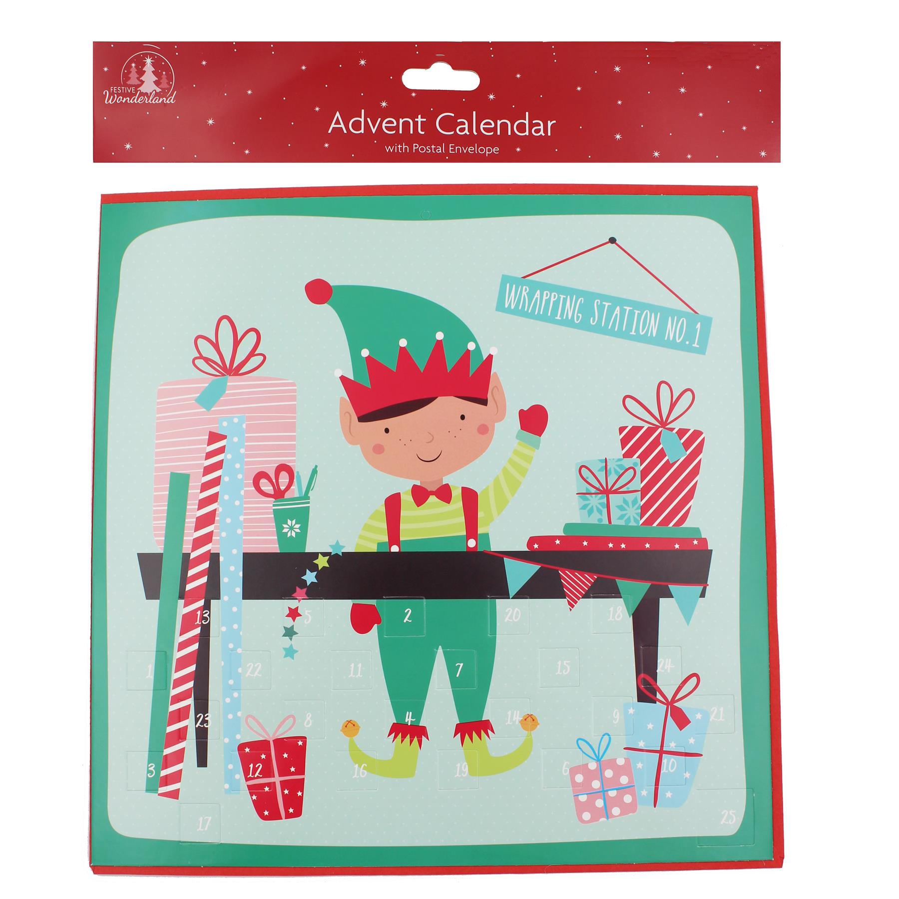 Tallon Paper Christmas Advent Calendar - 24 Windows - 2961 Elf Design