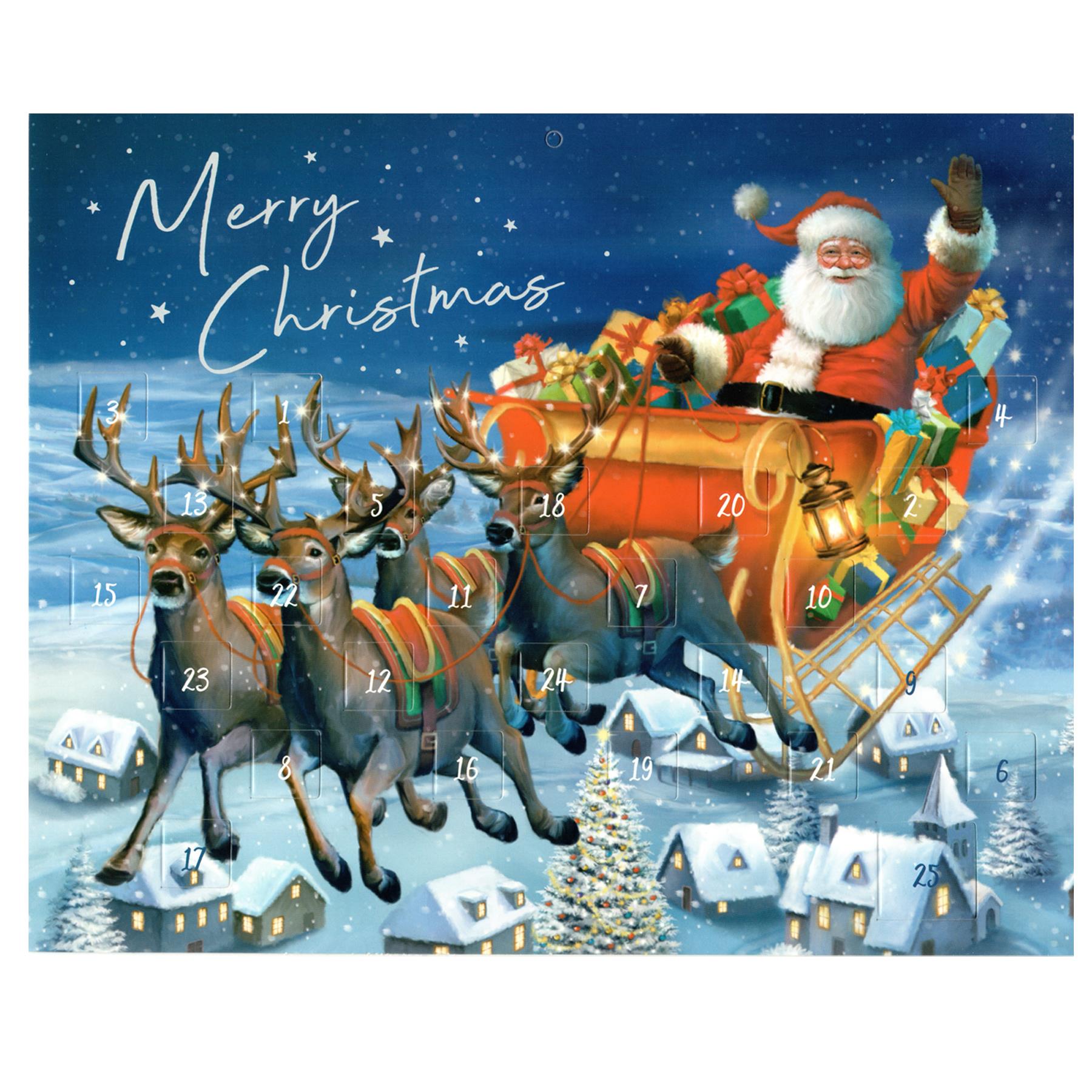 Christmas Advent Calendar - 24 Windows - Santa Sleigh Design