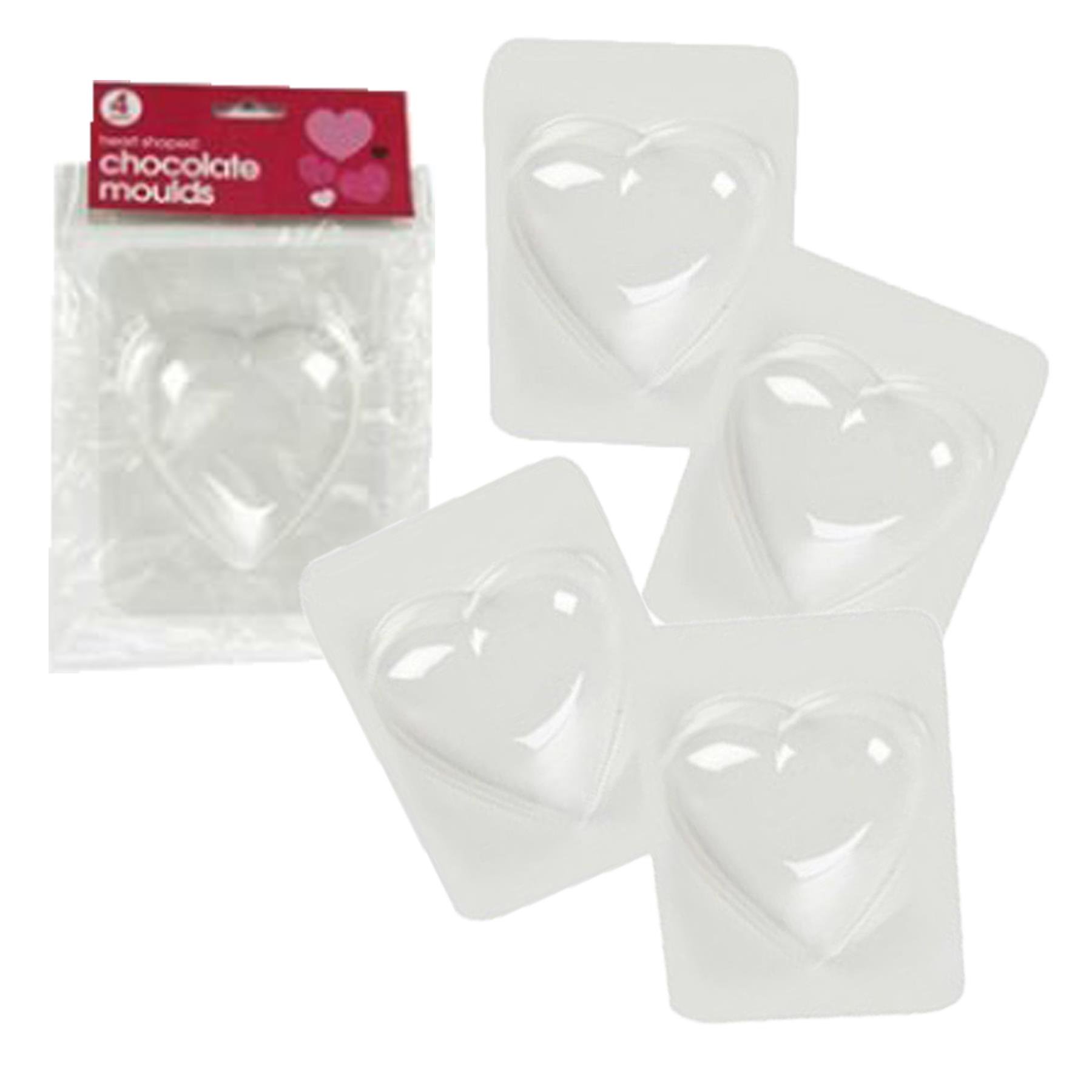 Make Your Own Chocolate Heart Moulds - 4 Pack 9cm x 10cm