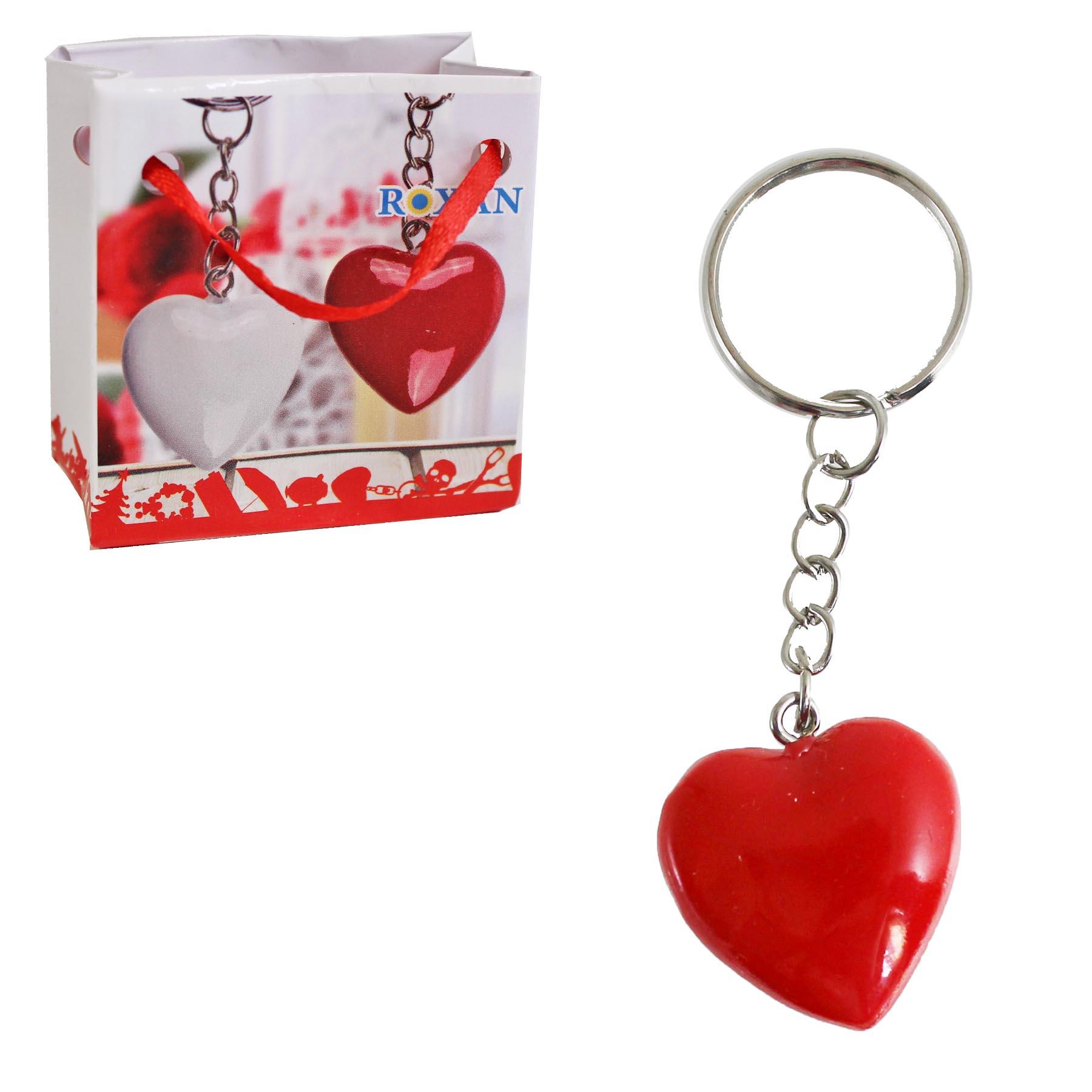 Red Mini Heart Key Ring in Gift Bag - Valentine's Day / Birthday Gift