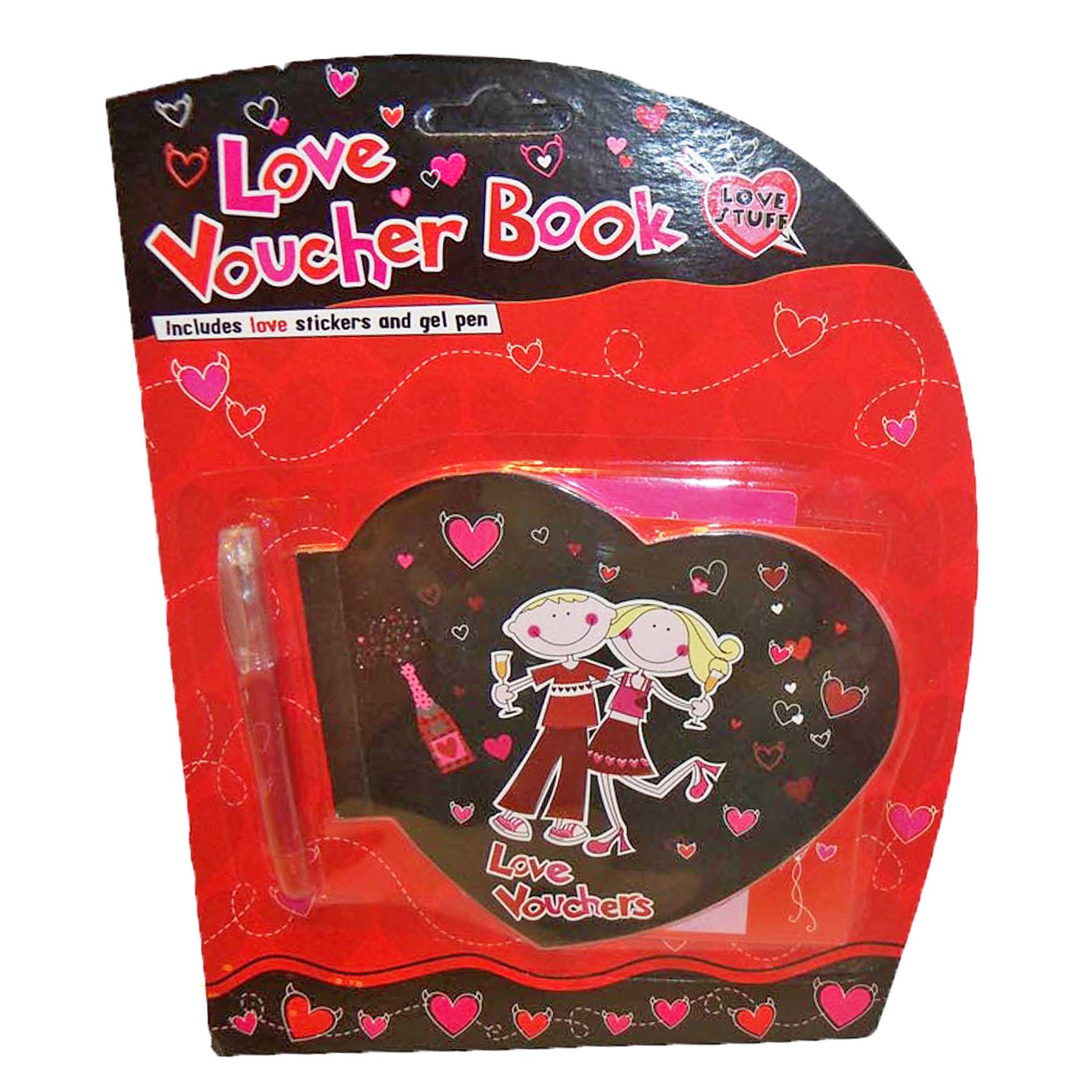 Valentines Day Fun Novelty Gift - Voucher Book with Stickers and Pen